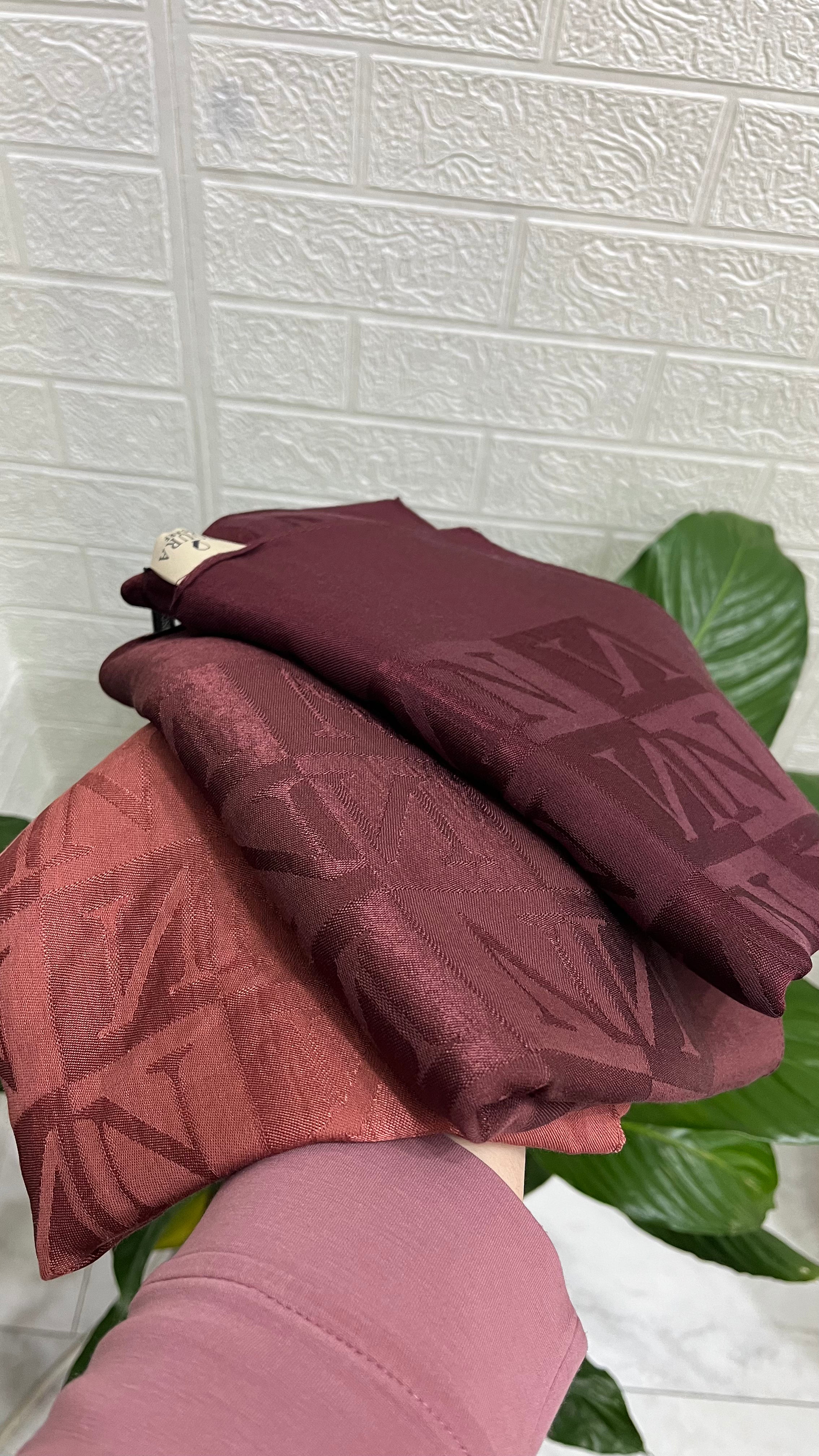 Noura Scarf Naia Şal Koyu Bordo