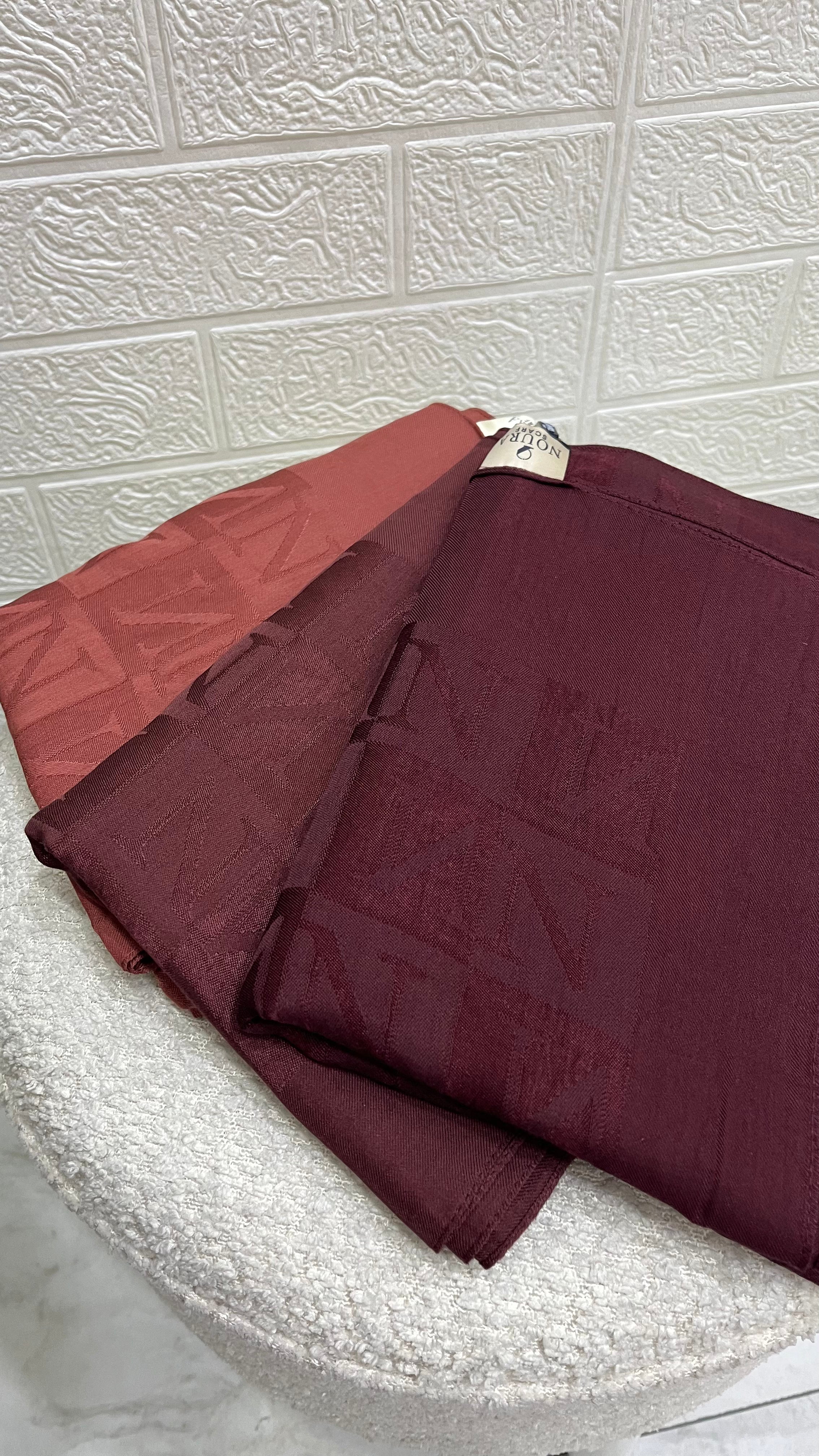 Noura Scarf Naia Şal Koyu Bordo