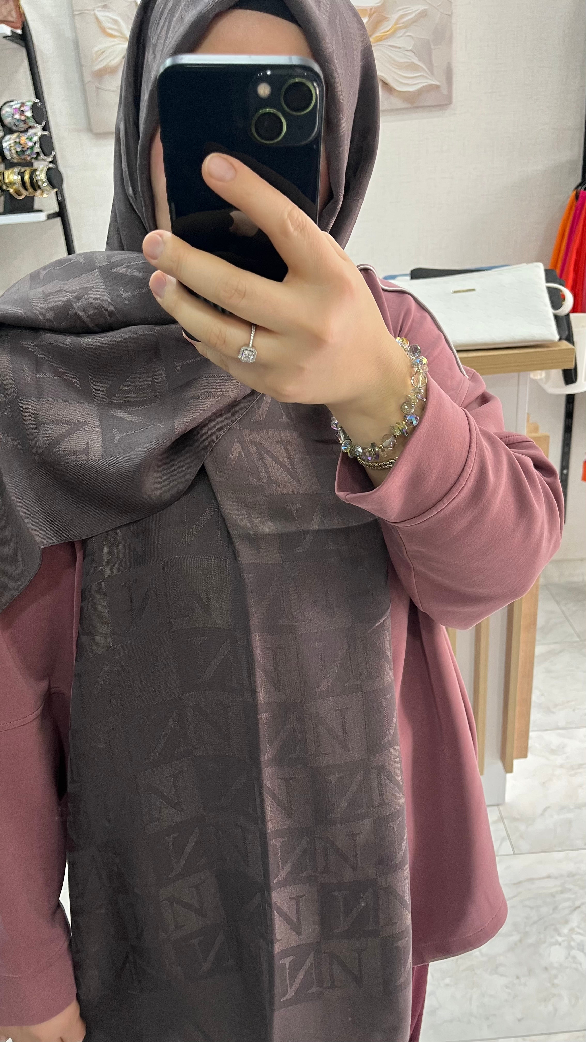 Noura Scarf Naia Şal Antrasit