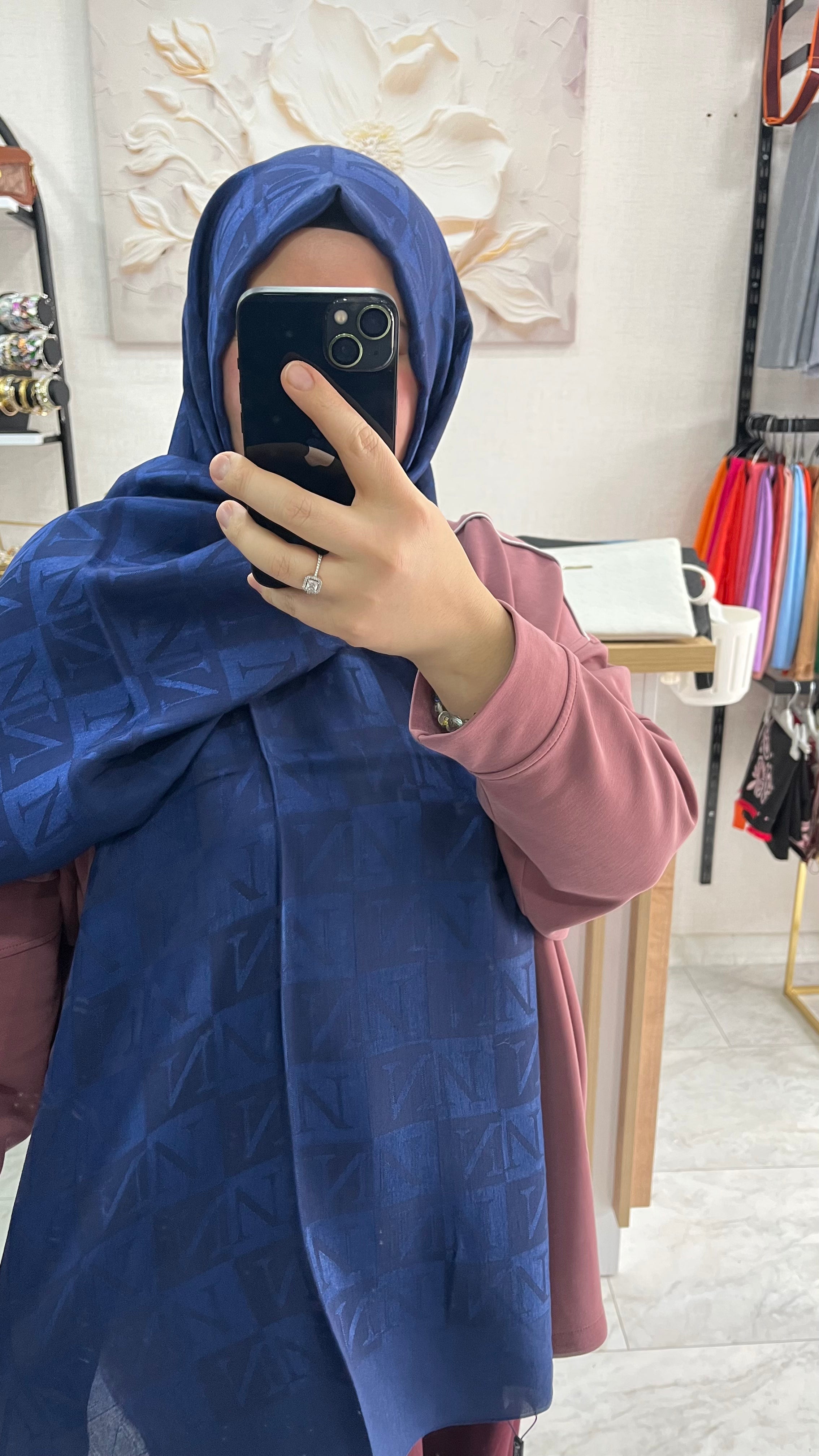 Noura Scarf Naia Şal Lacivert