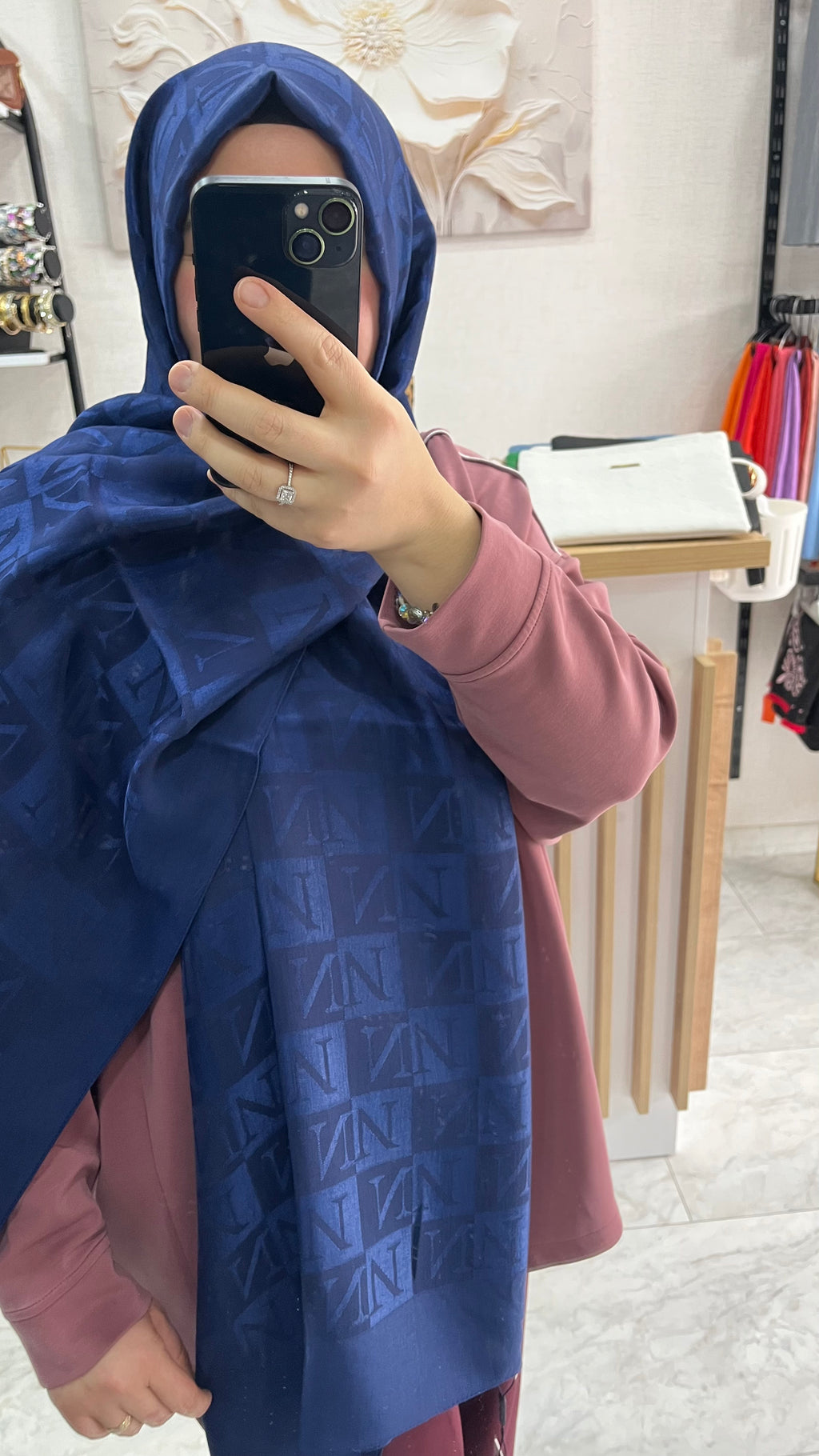 Noura Scarf Naia Şal Lacivert
