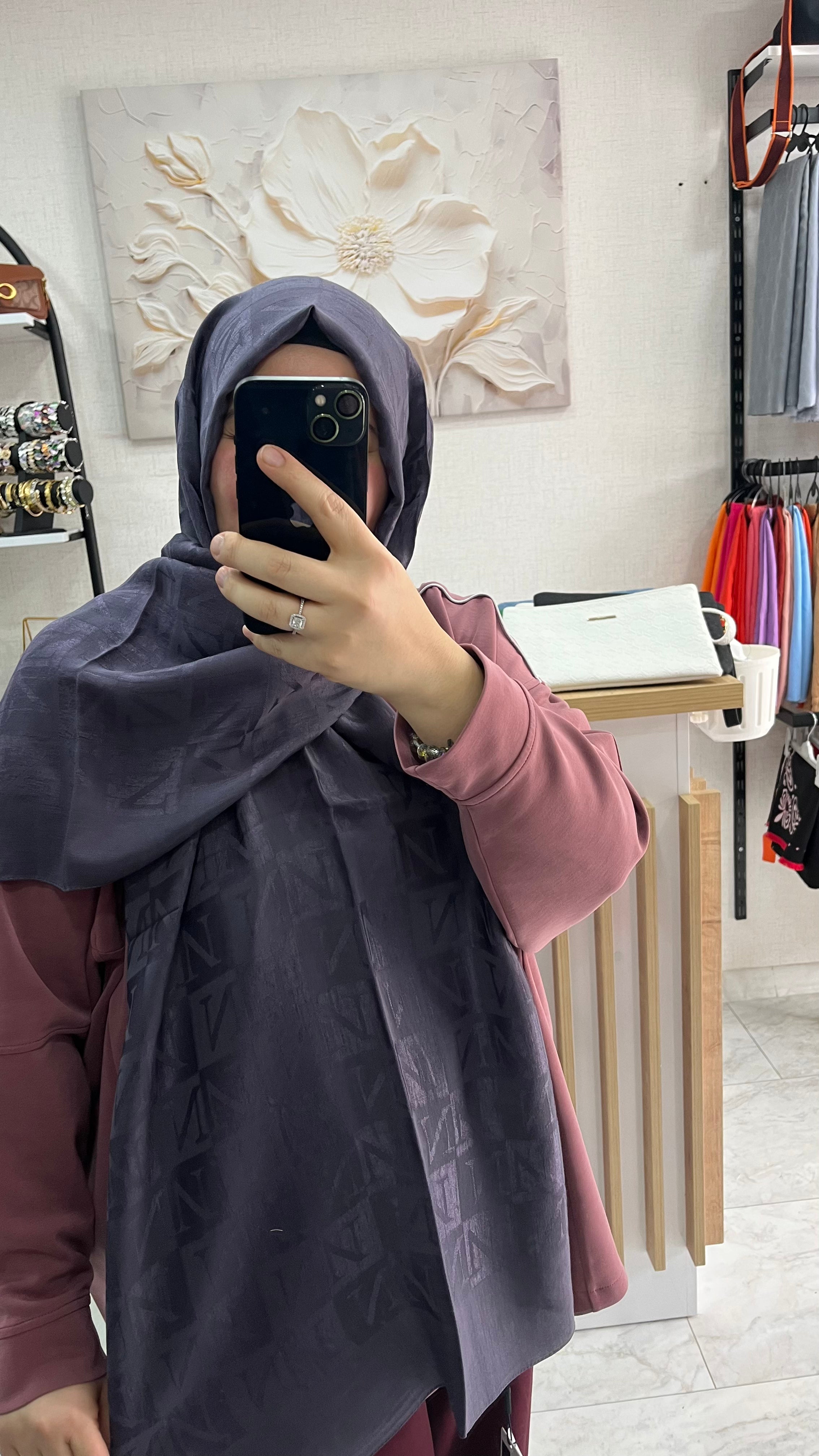 Noura Scarf Naia Şal Koyu Leylak