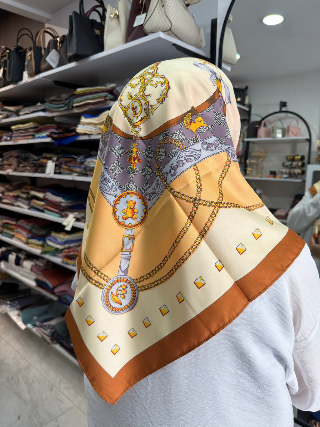 İthal Çift Taraflı Twill Eşarp Turuncu