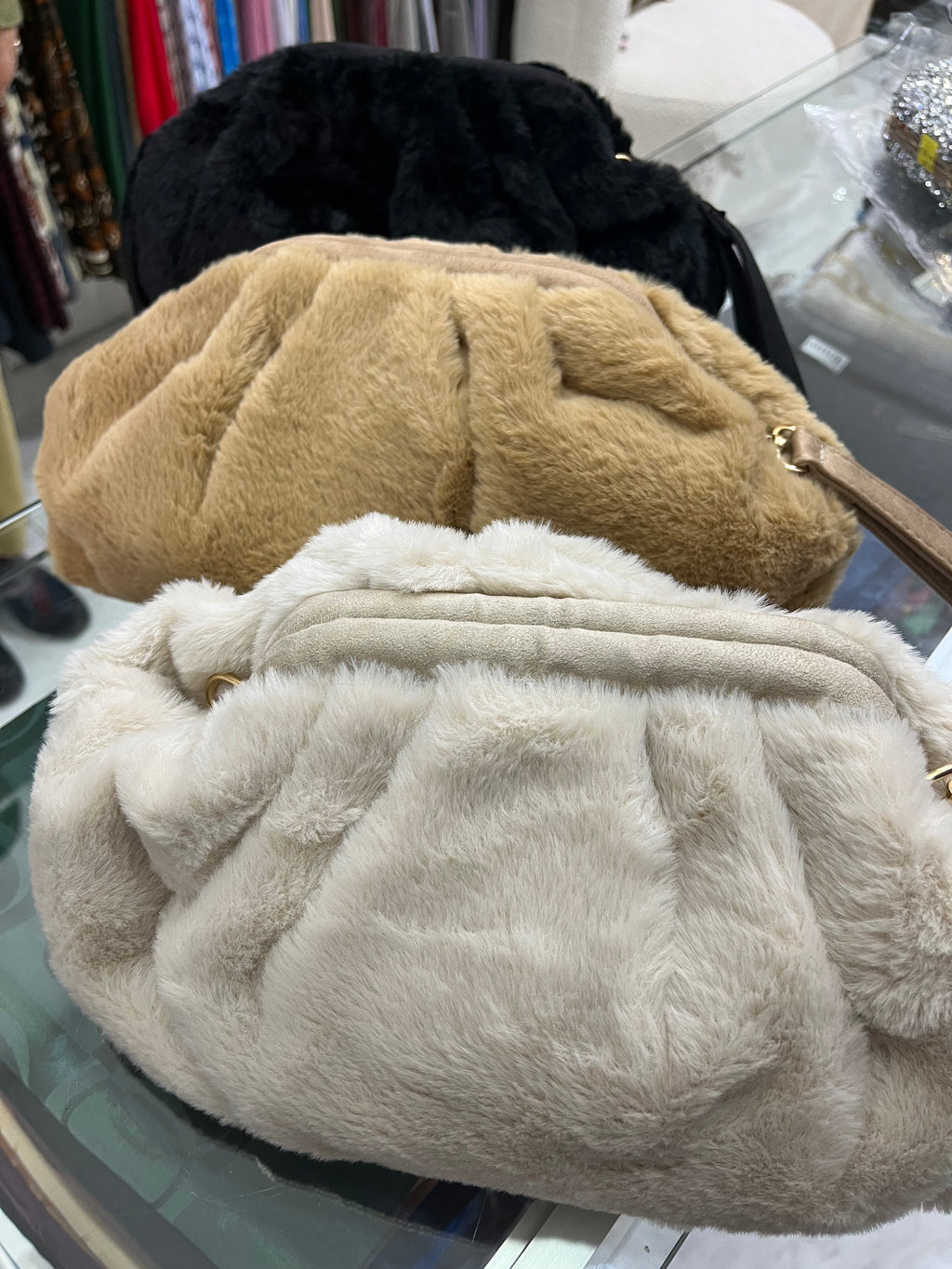 Peluş Deve Tüyü Çanta