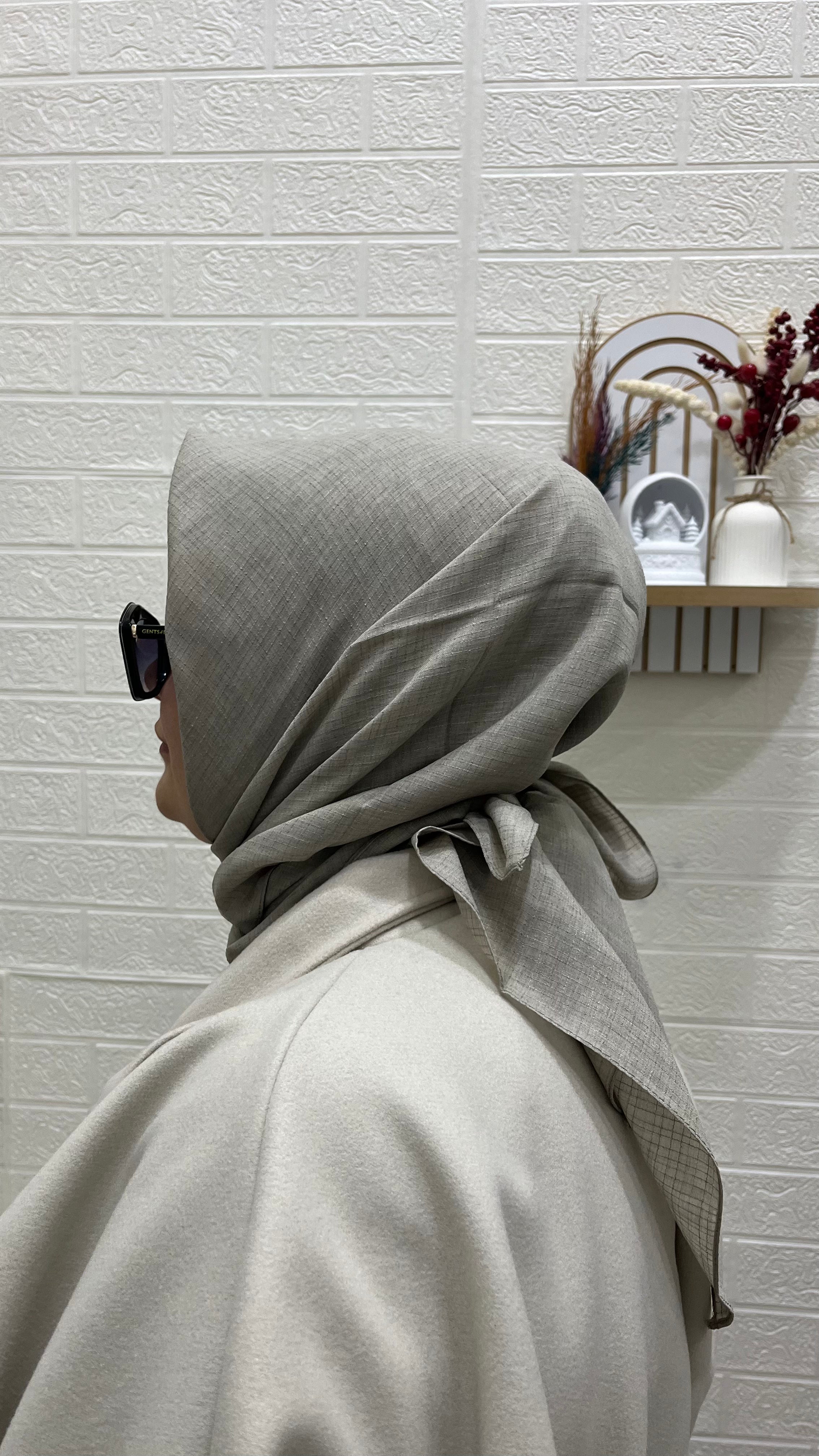 Tela Eşarp Koyu Bej