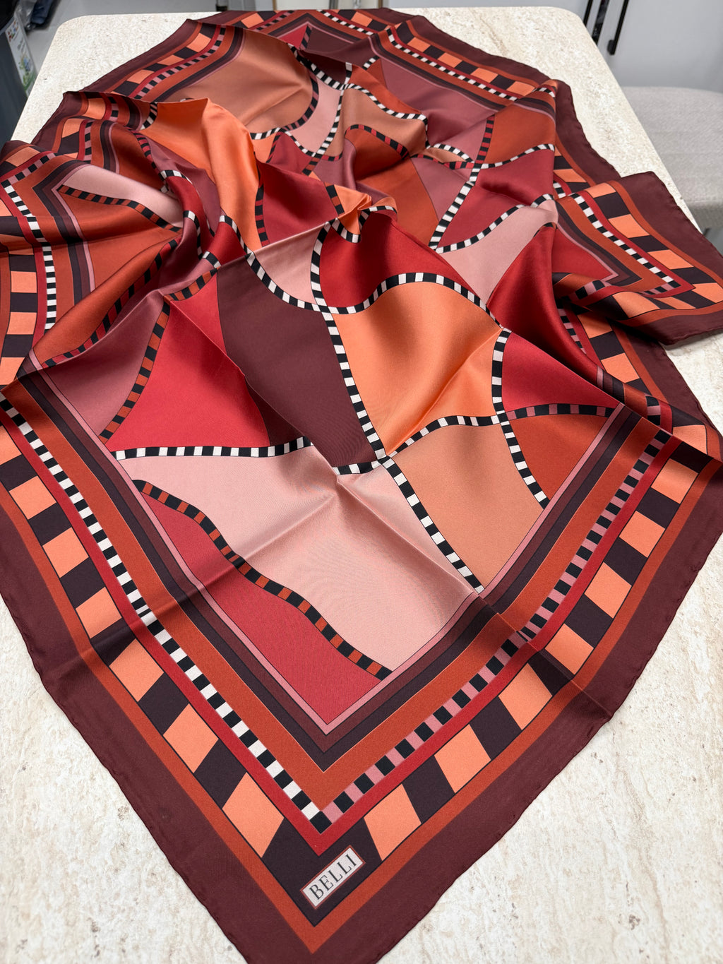 Belli Twill İpek Eşarp Taba