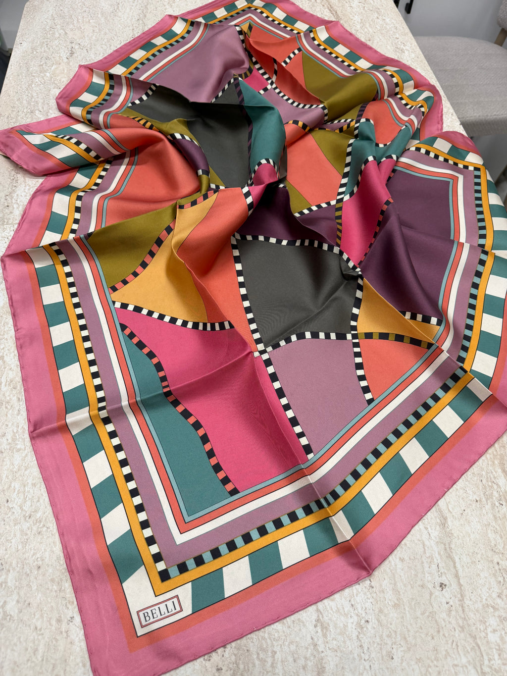 Belli Twill İpek Eşarp Şeker Pembe
