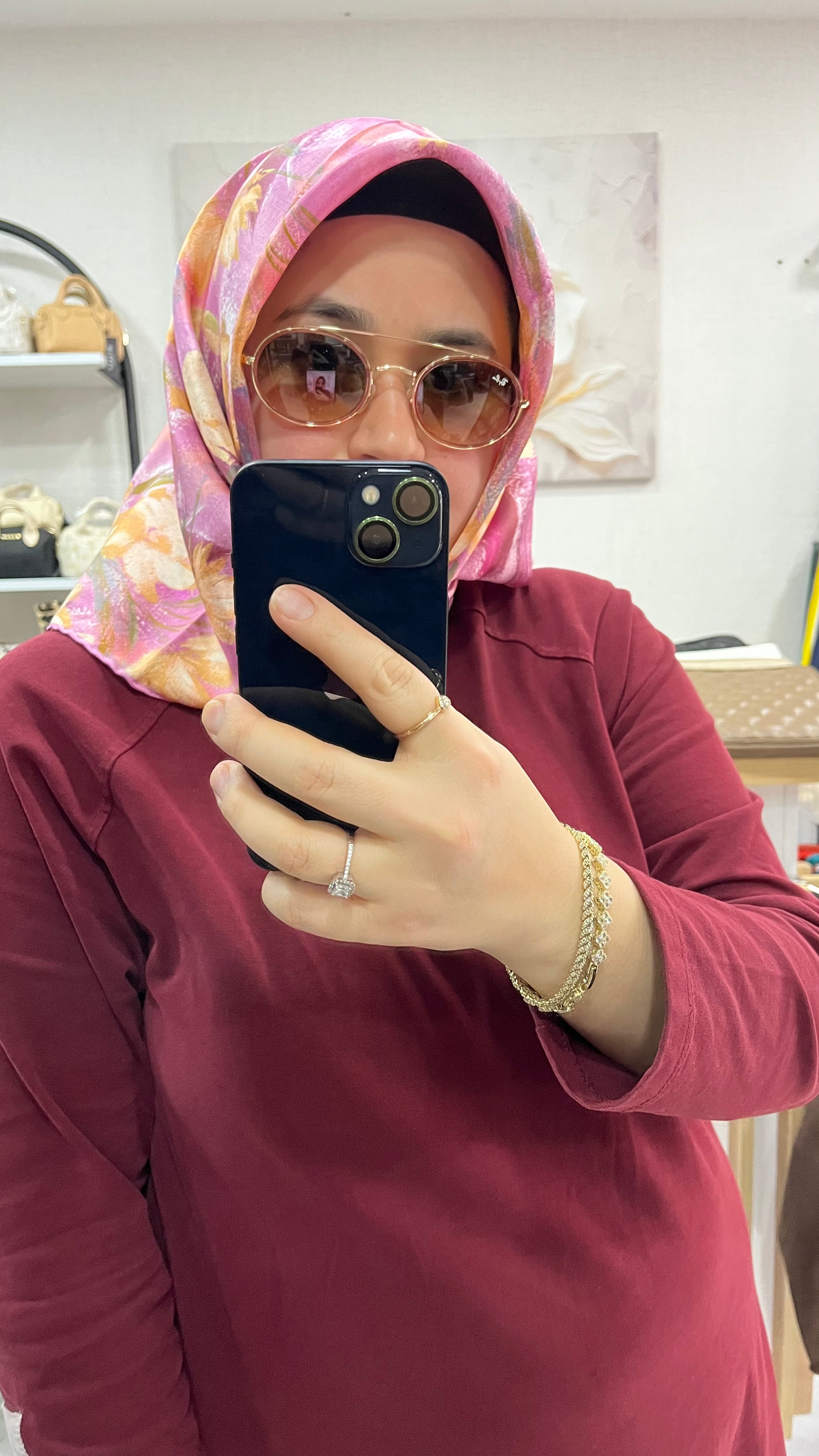 BELLI '25 Kış Twill İpek Eşarp Pembe