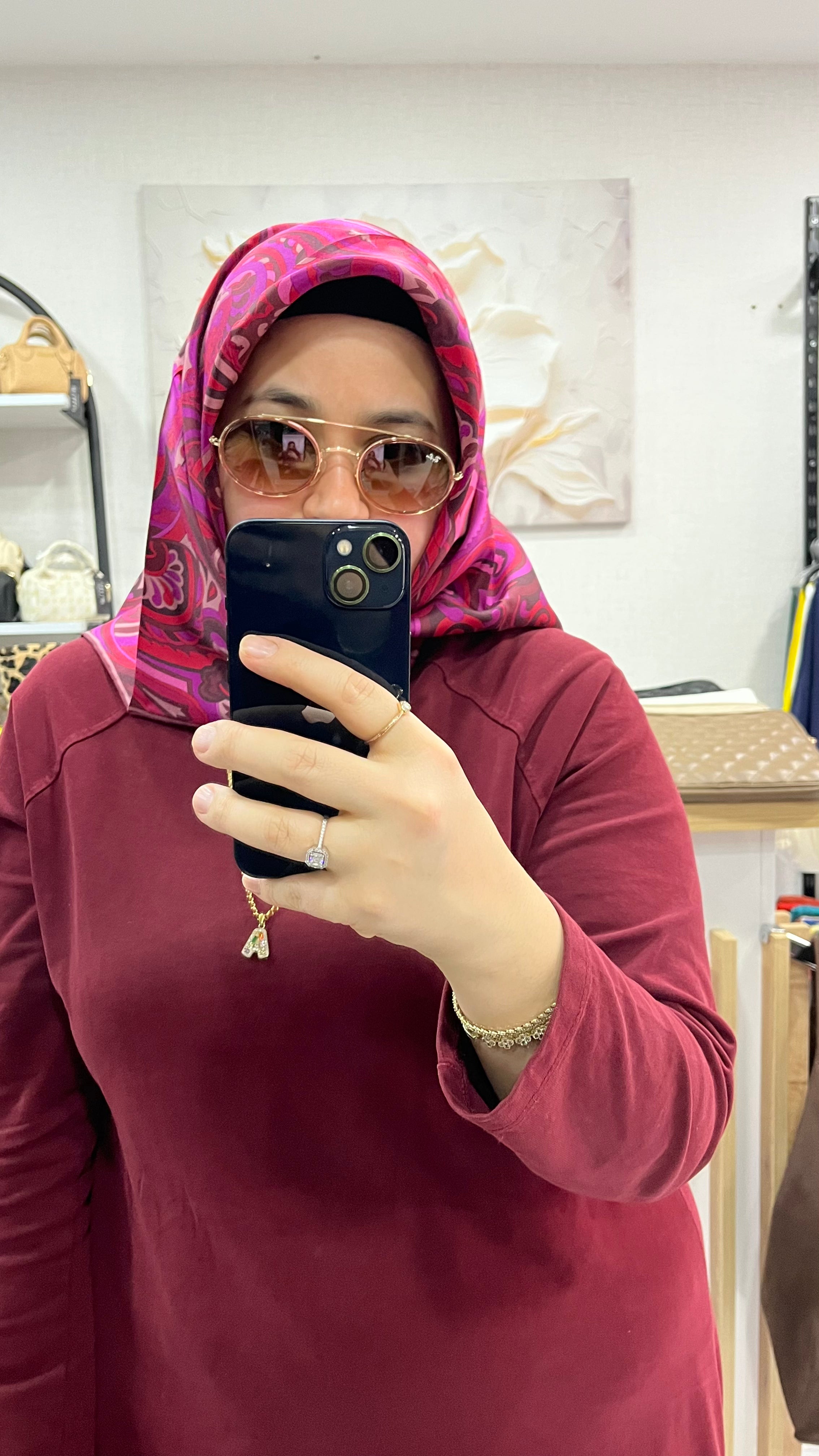 BELLI '25 Kış Twill İpek Eşarp Bordo