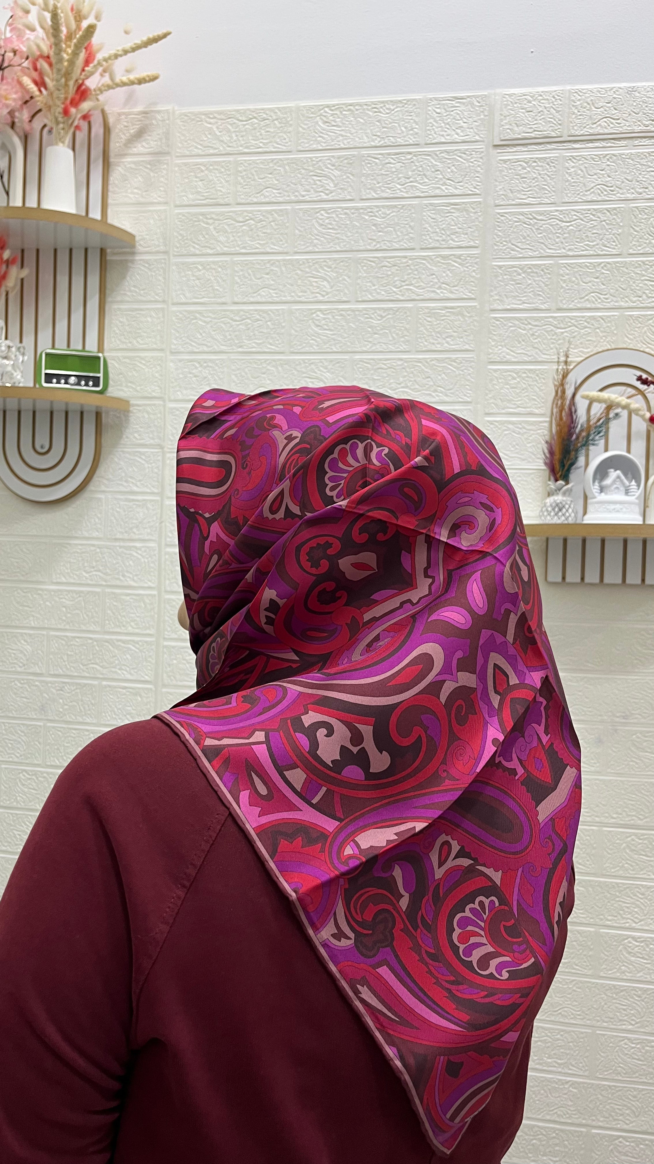 BELLI '25 Kış Twill İpek Eşarp Bordo