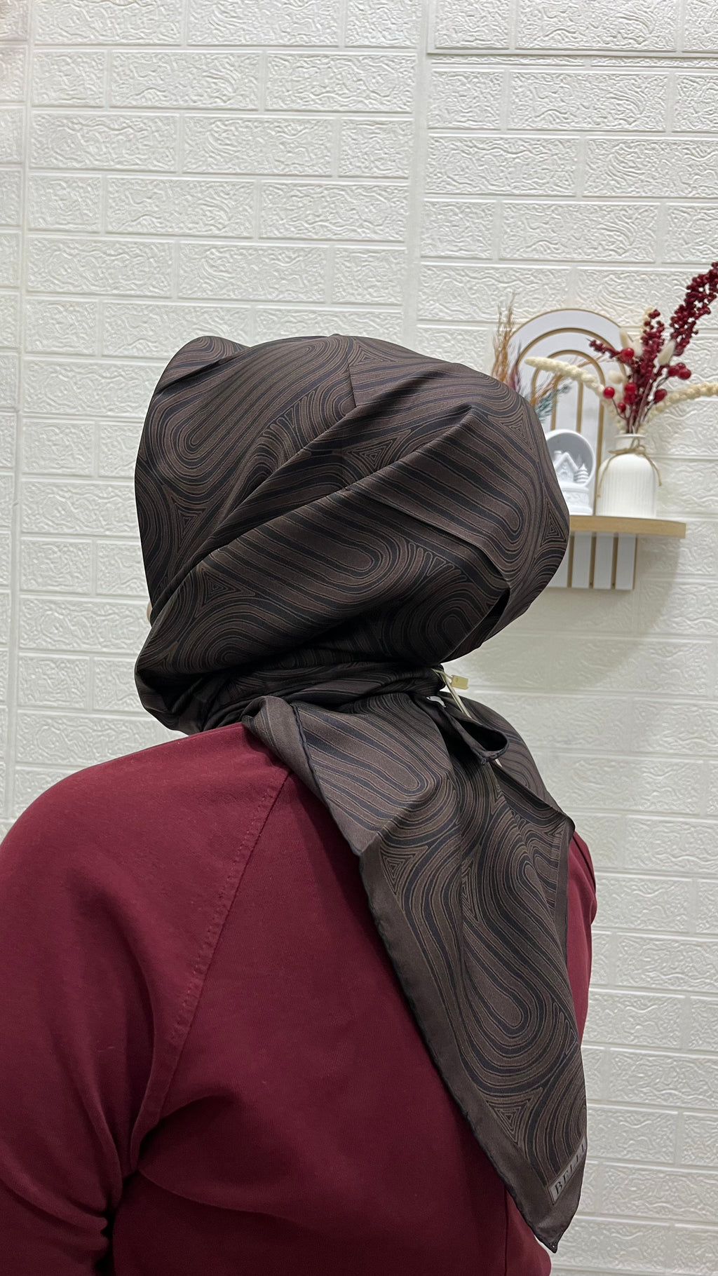 BELLI '25 Kış Twill İpek Eşarp Acı Kahve