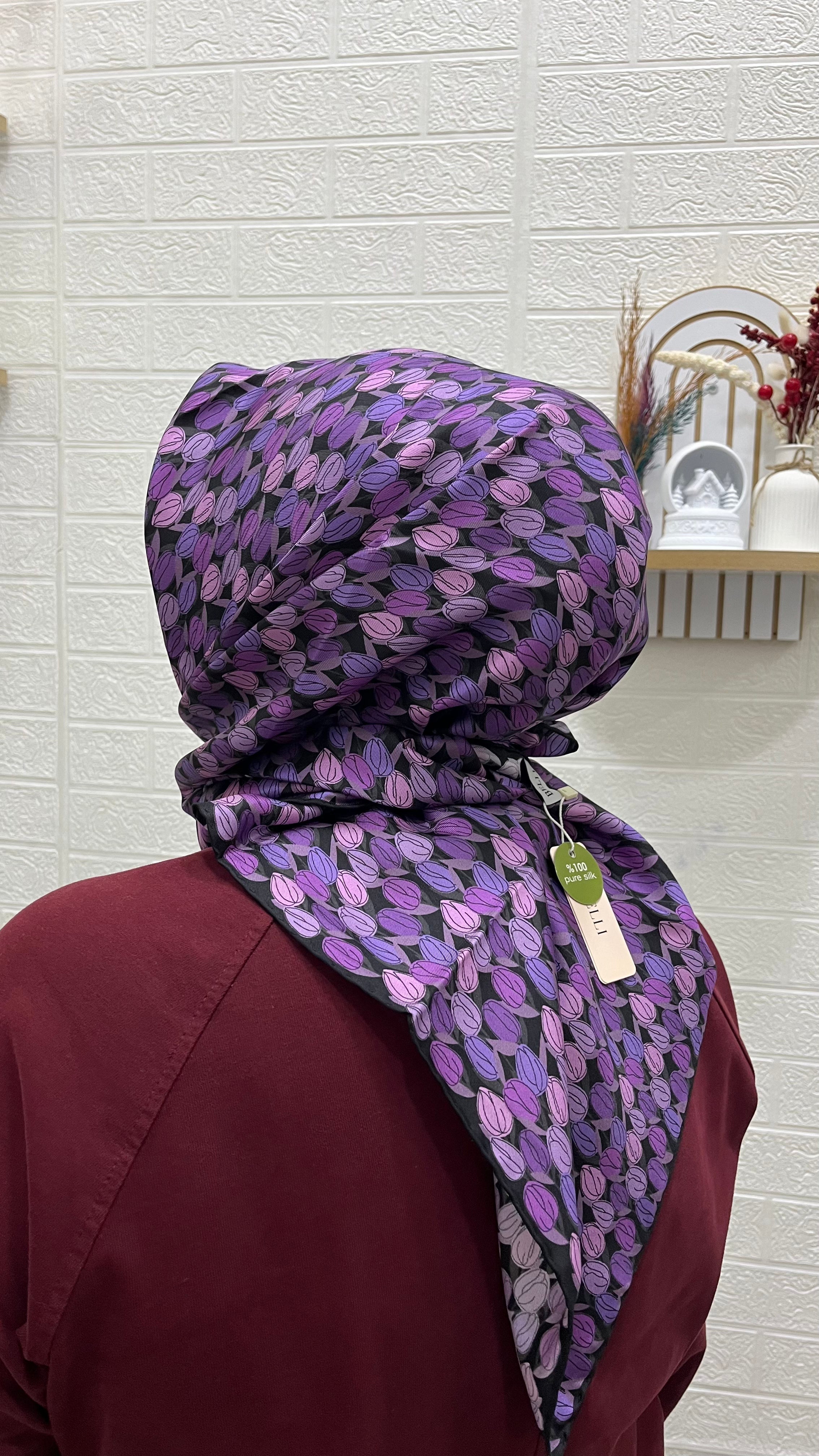 BELLI '25 Kış Twill İpek Eşarp Leylak