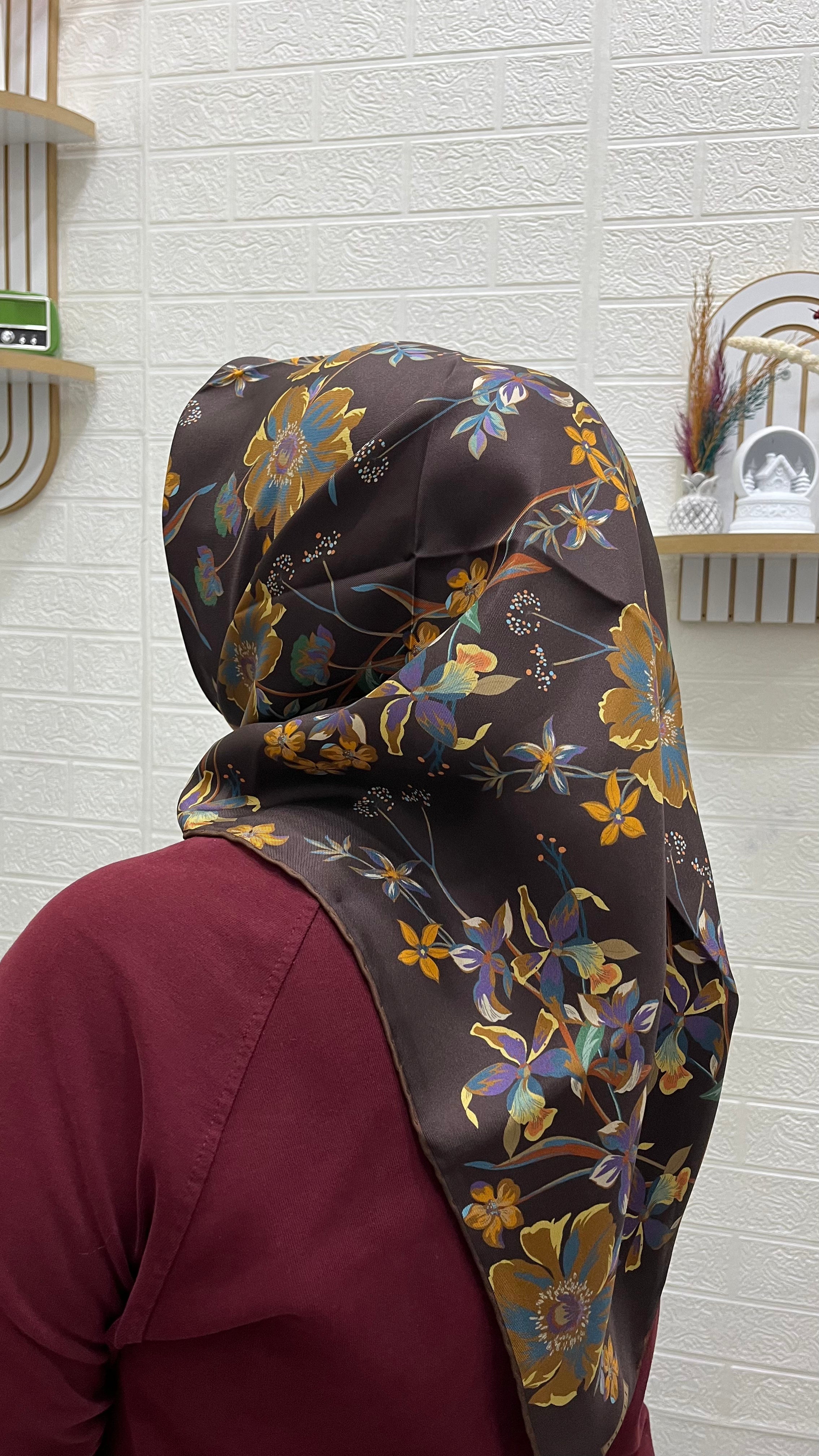 BELLI '25 Kış Twill İpek Eşarp Kakao