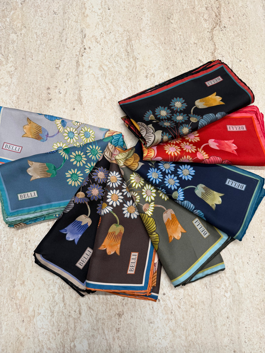 Belli'27 Kış Twill İpek Eşarp Kahve