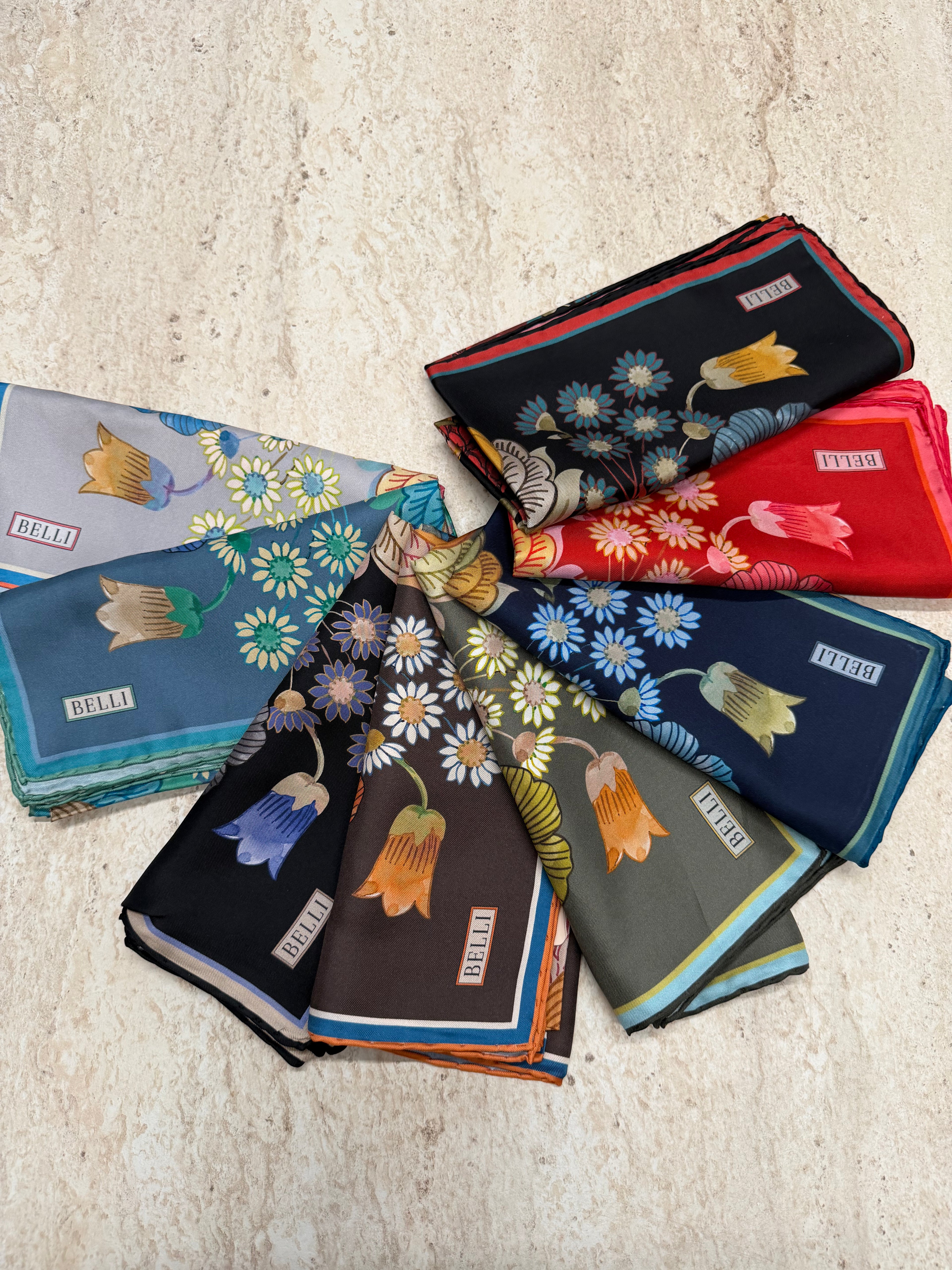 Belli'27 Kış Twill İpek Eşarp Kahve