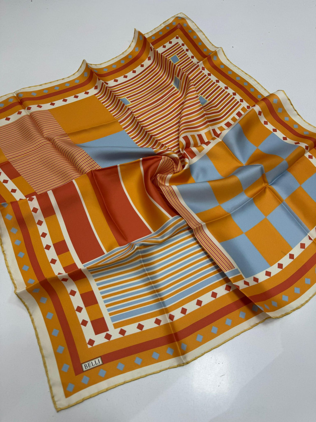 Belli'27 Kış Twill İpek Eşarp Turuncu