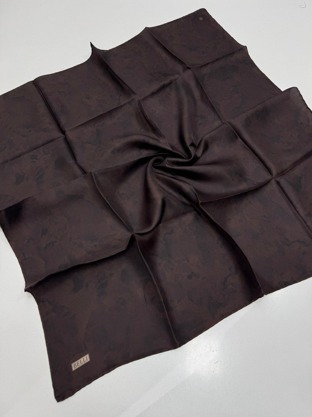 Belli'27 Kış Twill İpek Eşarp Acı Kahve