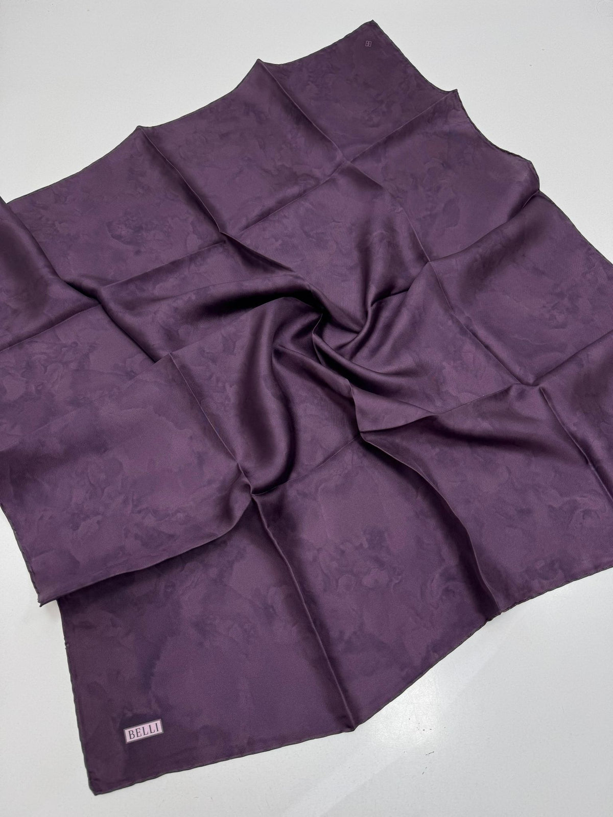 Belli'27 Kış Twill İpek Eşarp Koyu Mor
