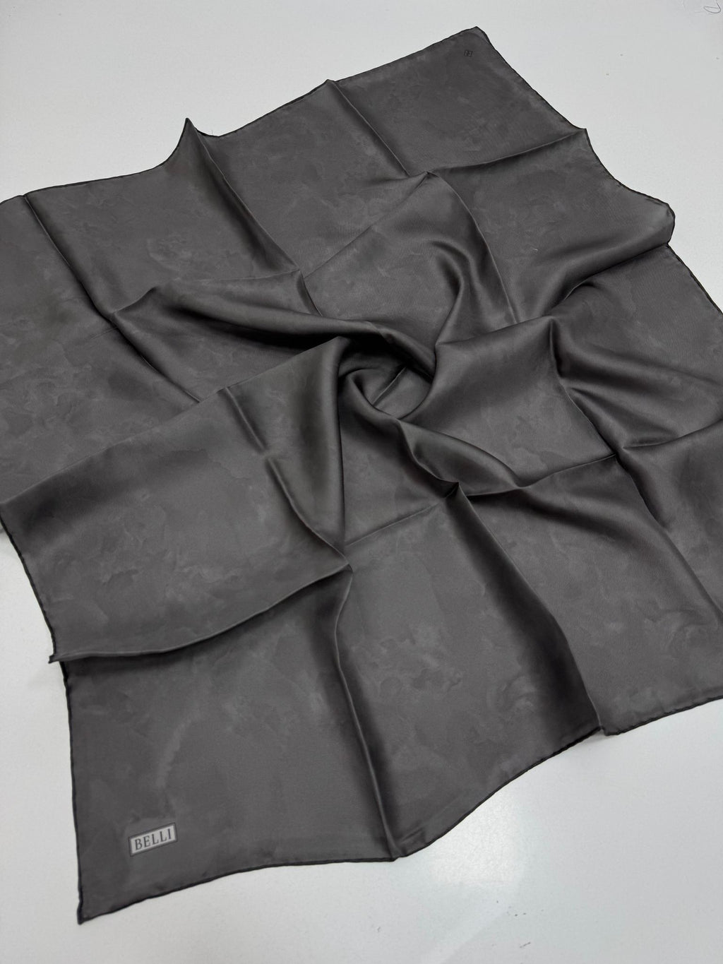 Belli'27 Kış Twill İpek Eşarp Siyah
