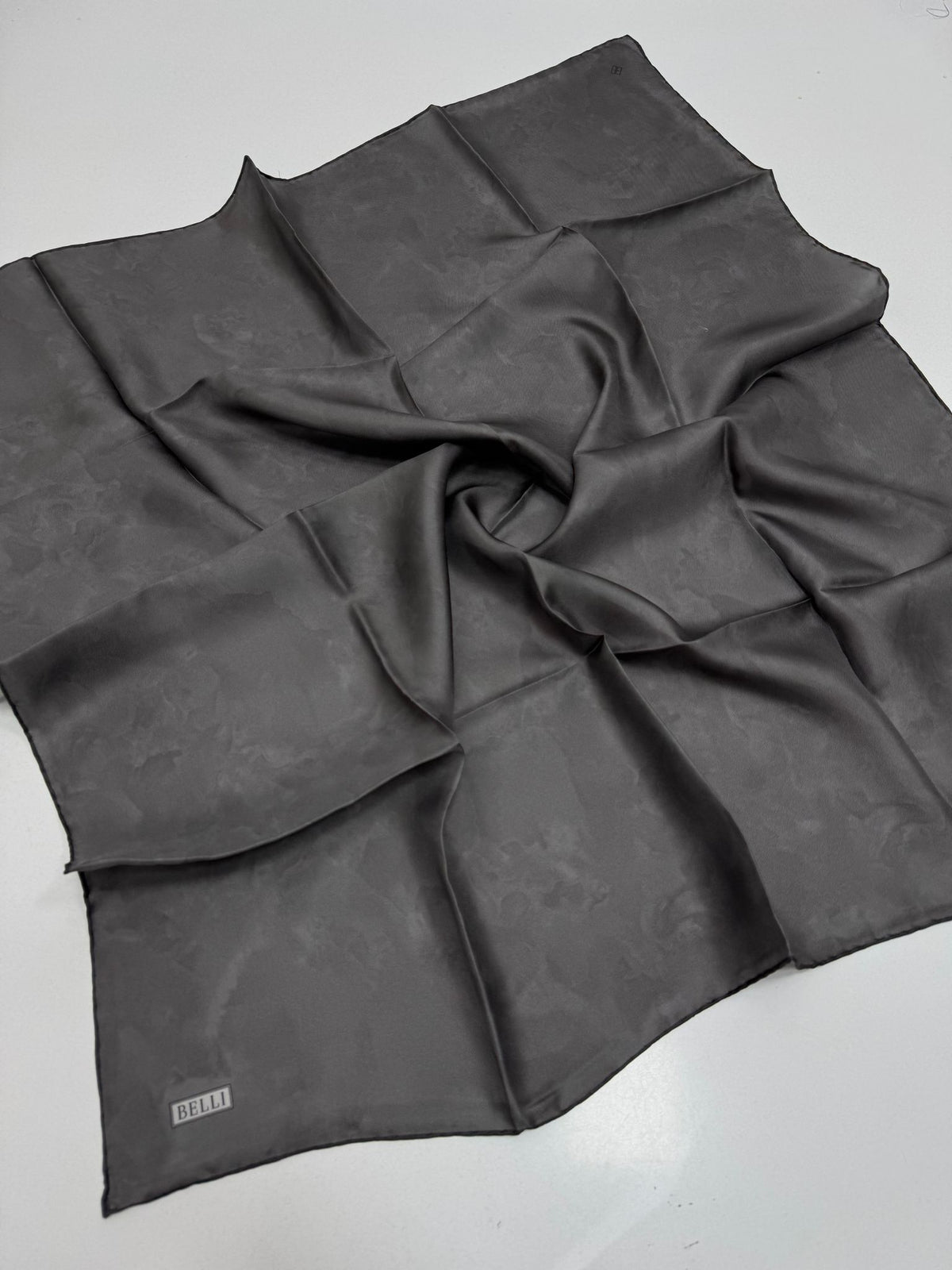 Belli'27 Kış Twill İpek Eşarp Siyah