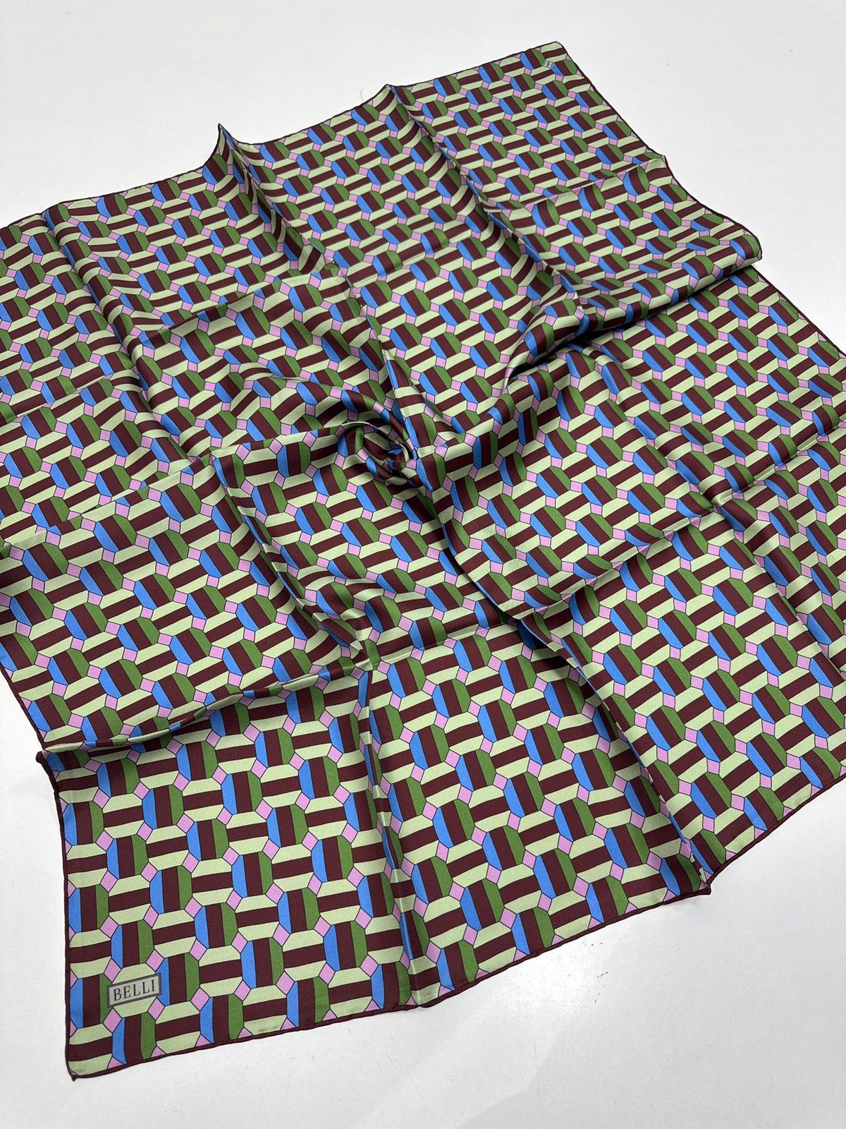 Belli'27 Kış Twill İpek Eşarp Yeşil