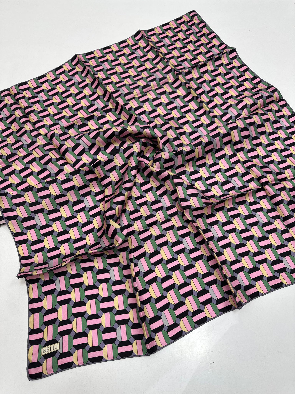 Belli'27 Kış Twill İpek Eşarp Pembe