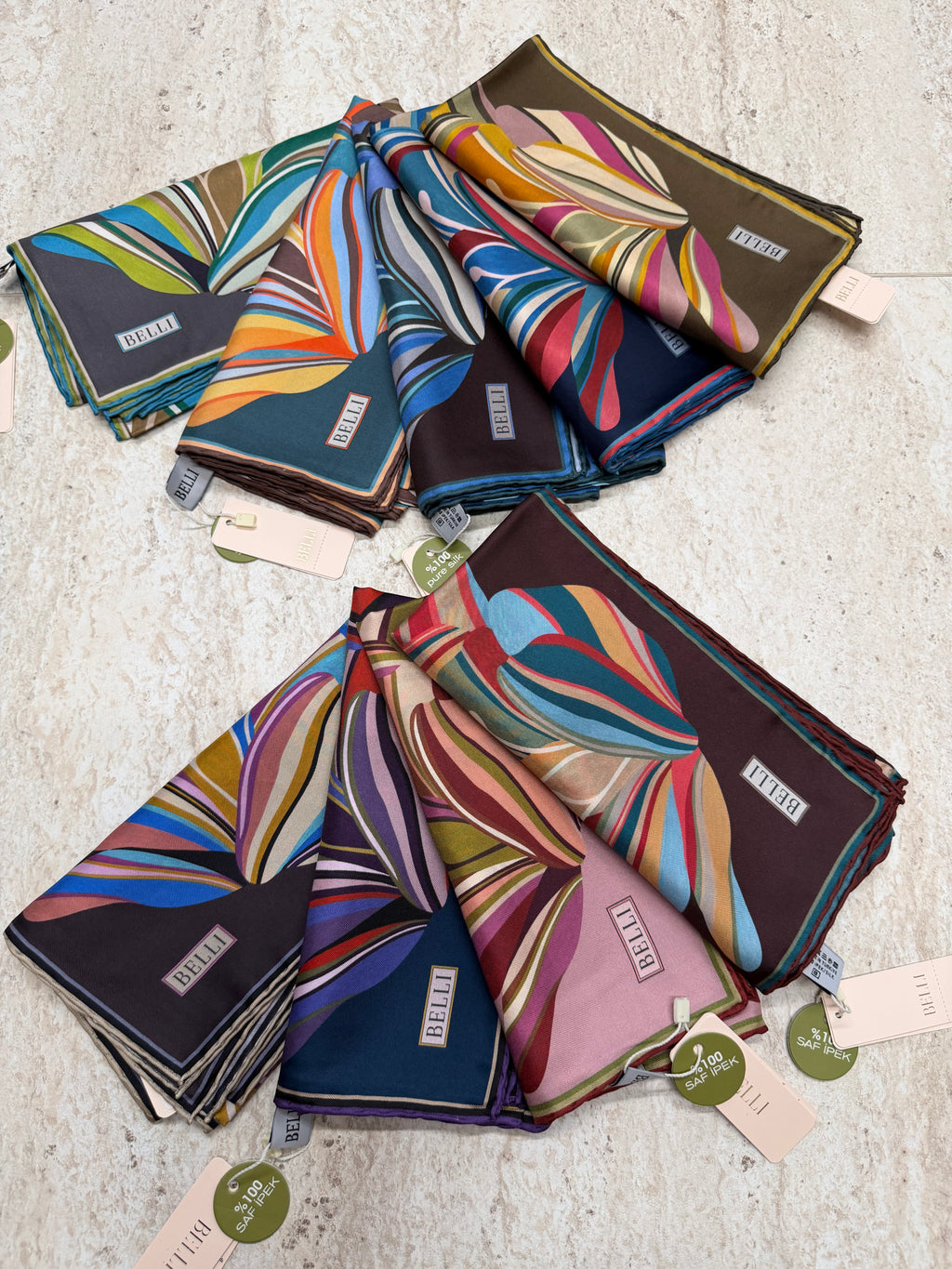 Belli'27 Kış Twill İpek Eşarp Bitter