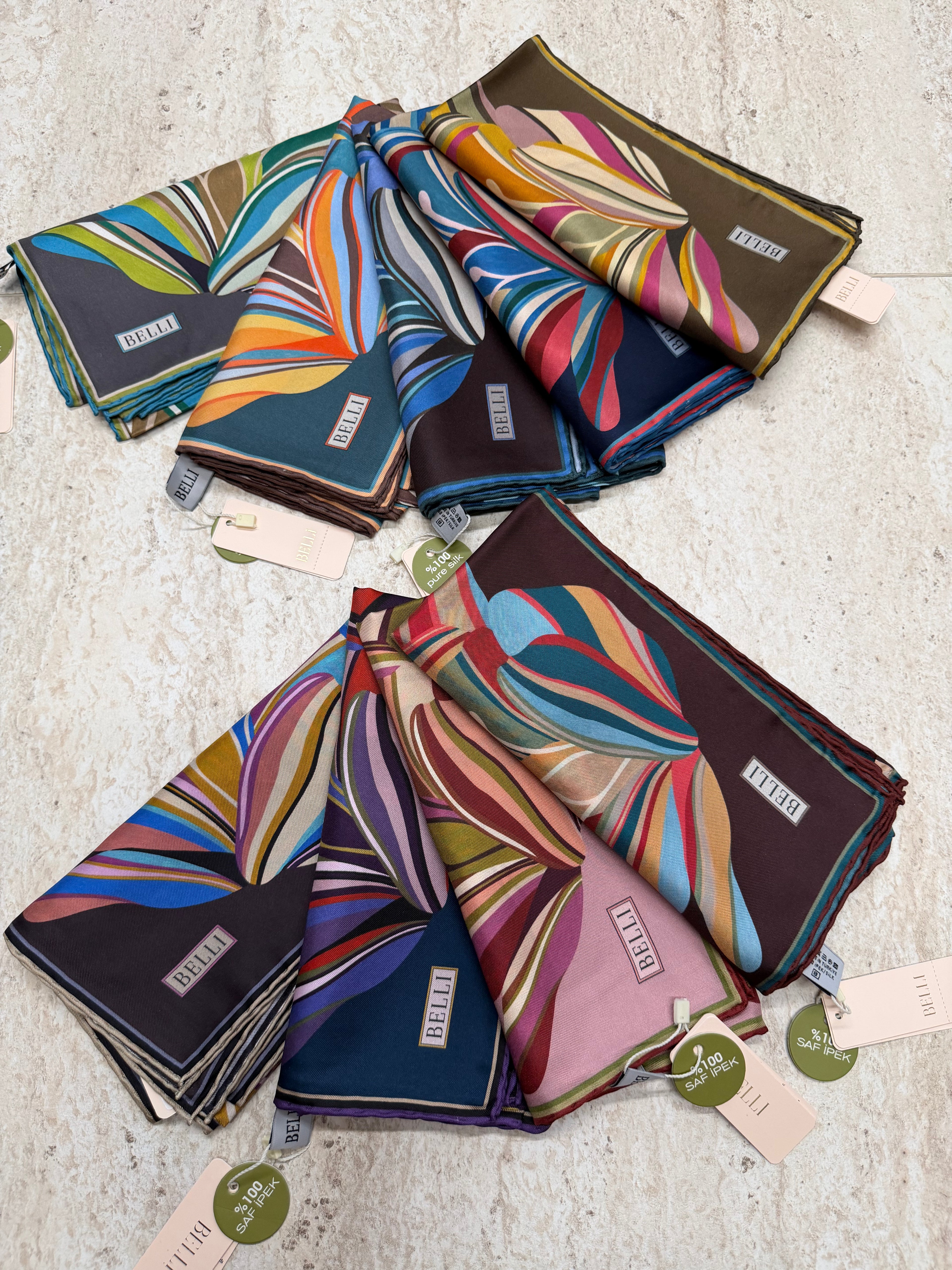 Belli'27 Kış Twill İpek Eşarp Bitter
