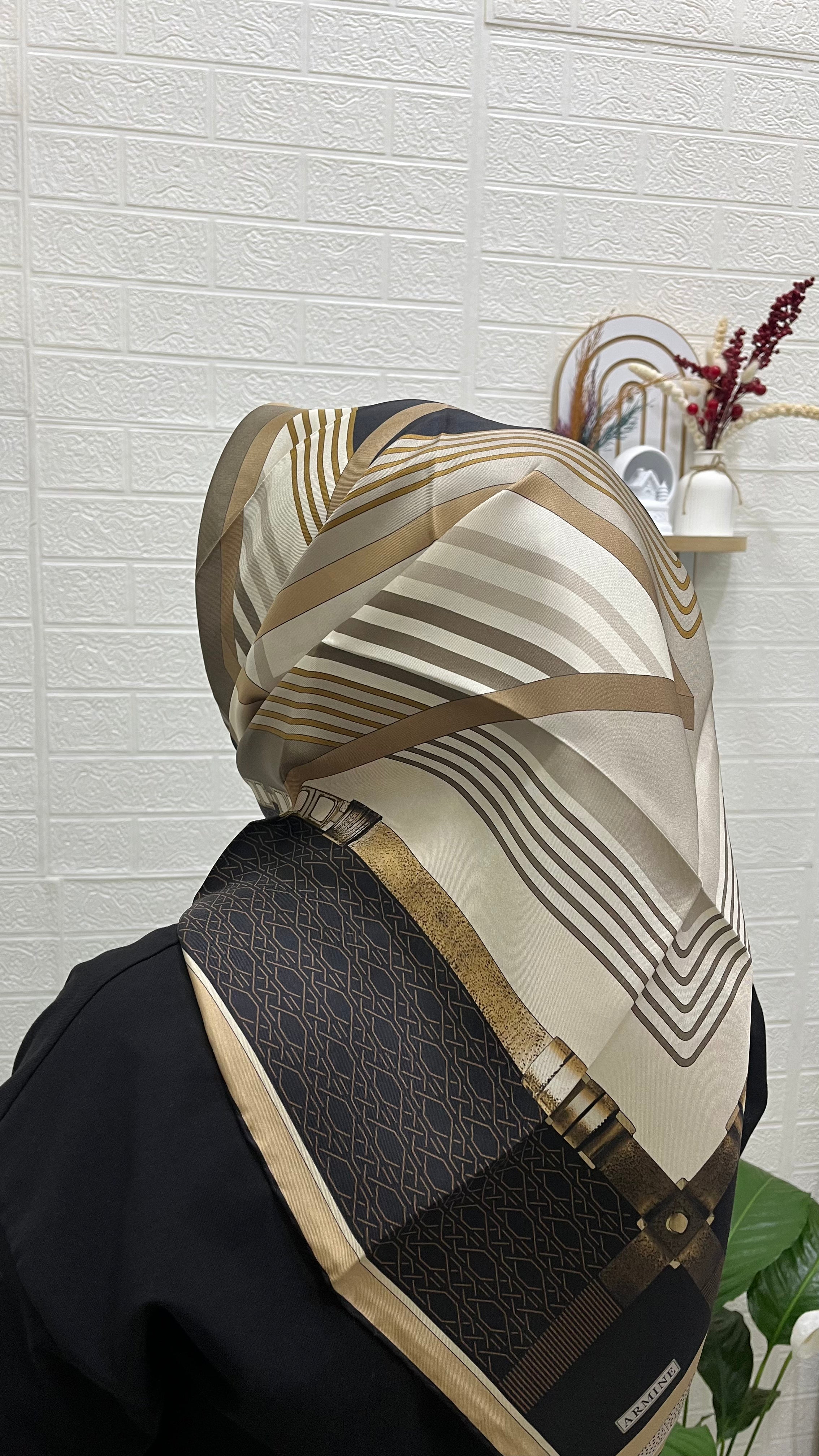 Armine'26 Twill İpek Yaz Sezonu Siyah Bej