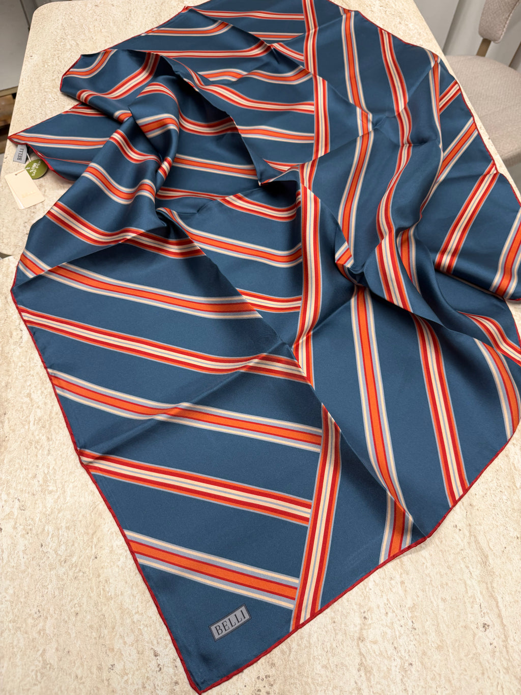 Belli'27 Kış Twill İpek Eşarp İndigo