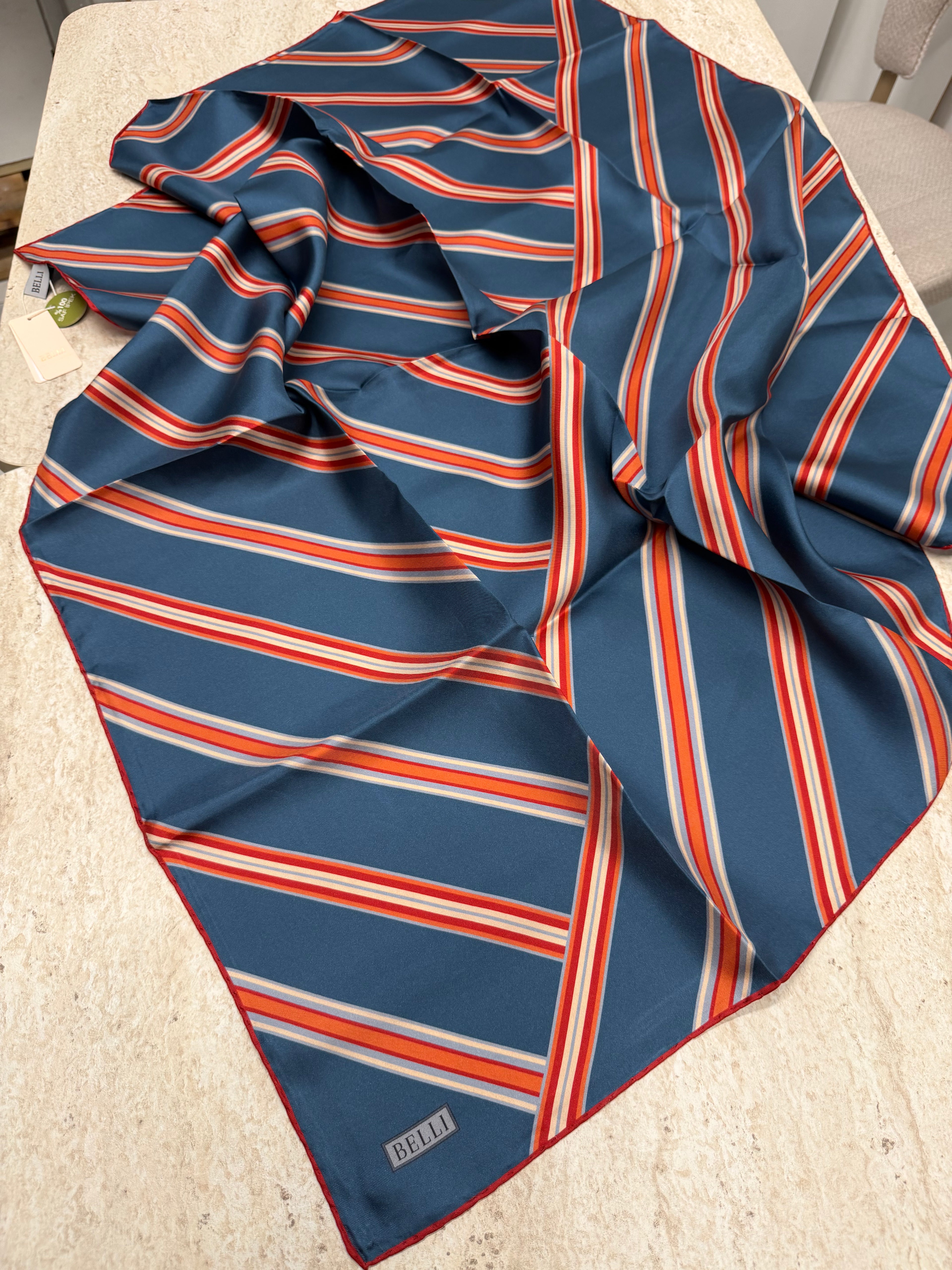 Belli'27 Kış Twill İpek Eşarp İndigo