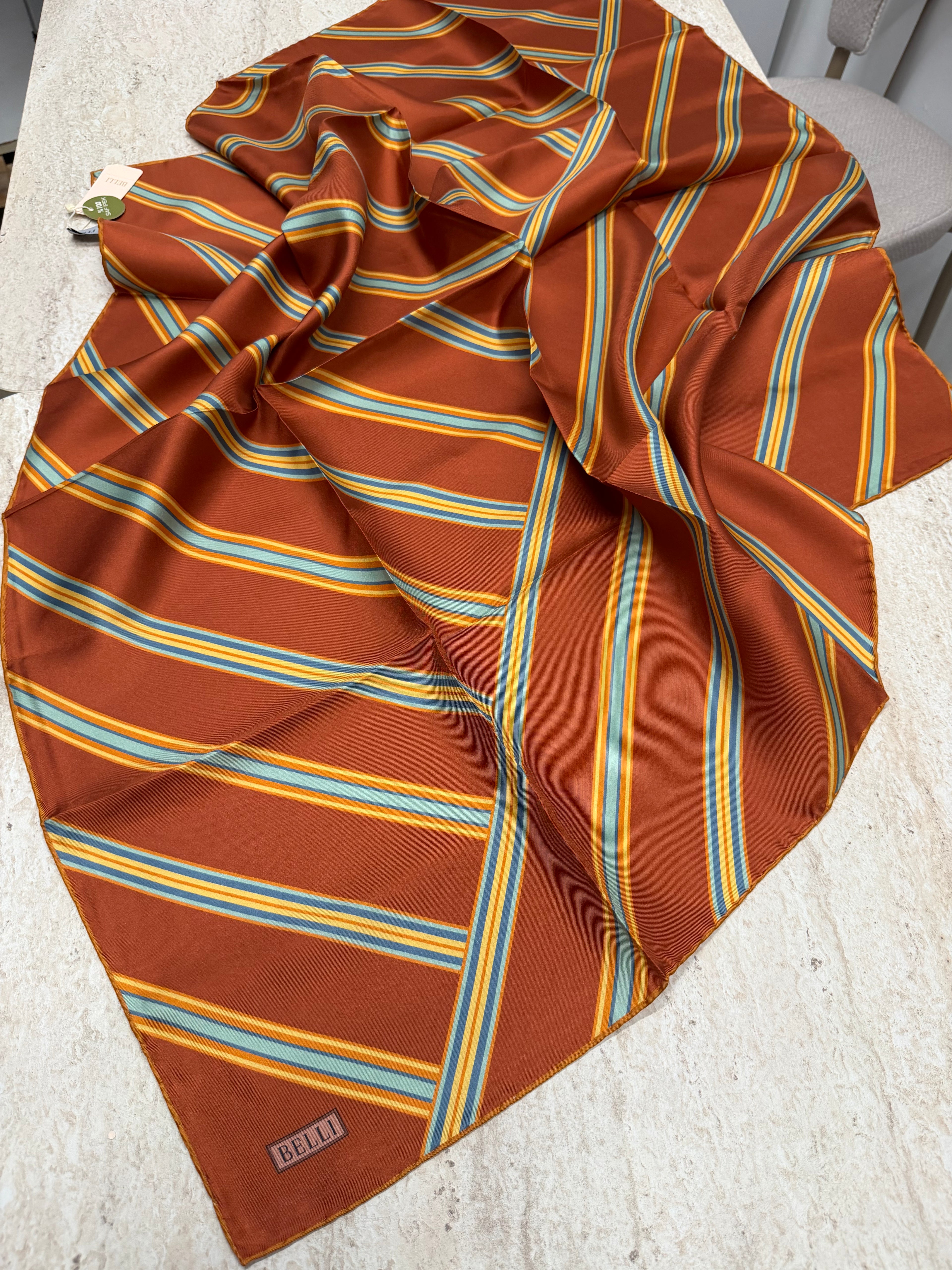 Belli'27 Kış Twill İpek Eşarp Kiremit
