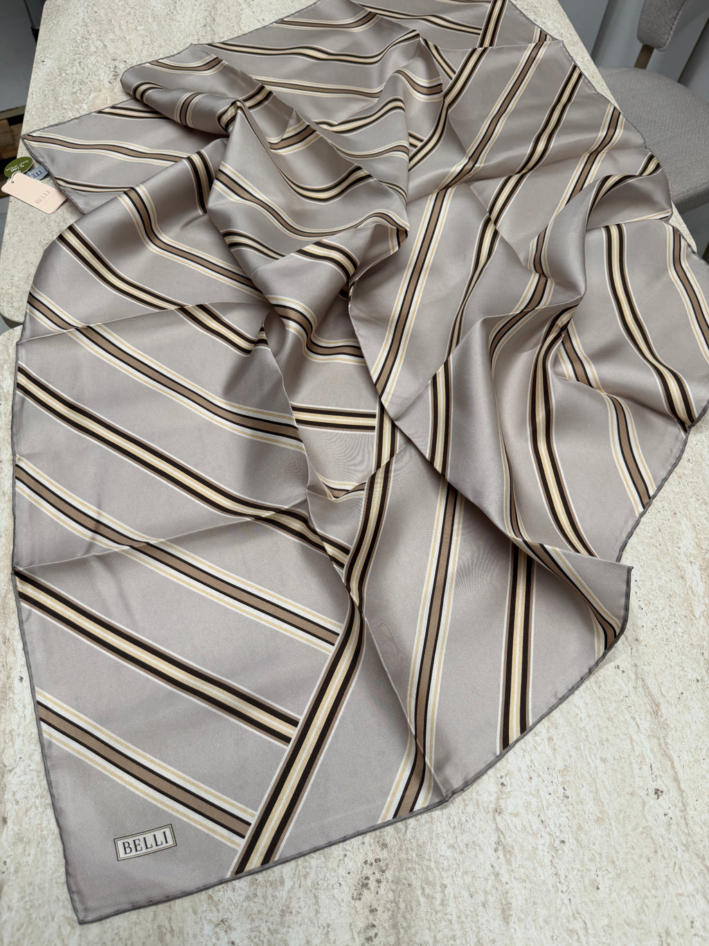 Belli'27 Kış Twill İpek Eşarp Bej