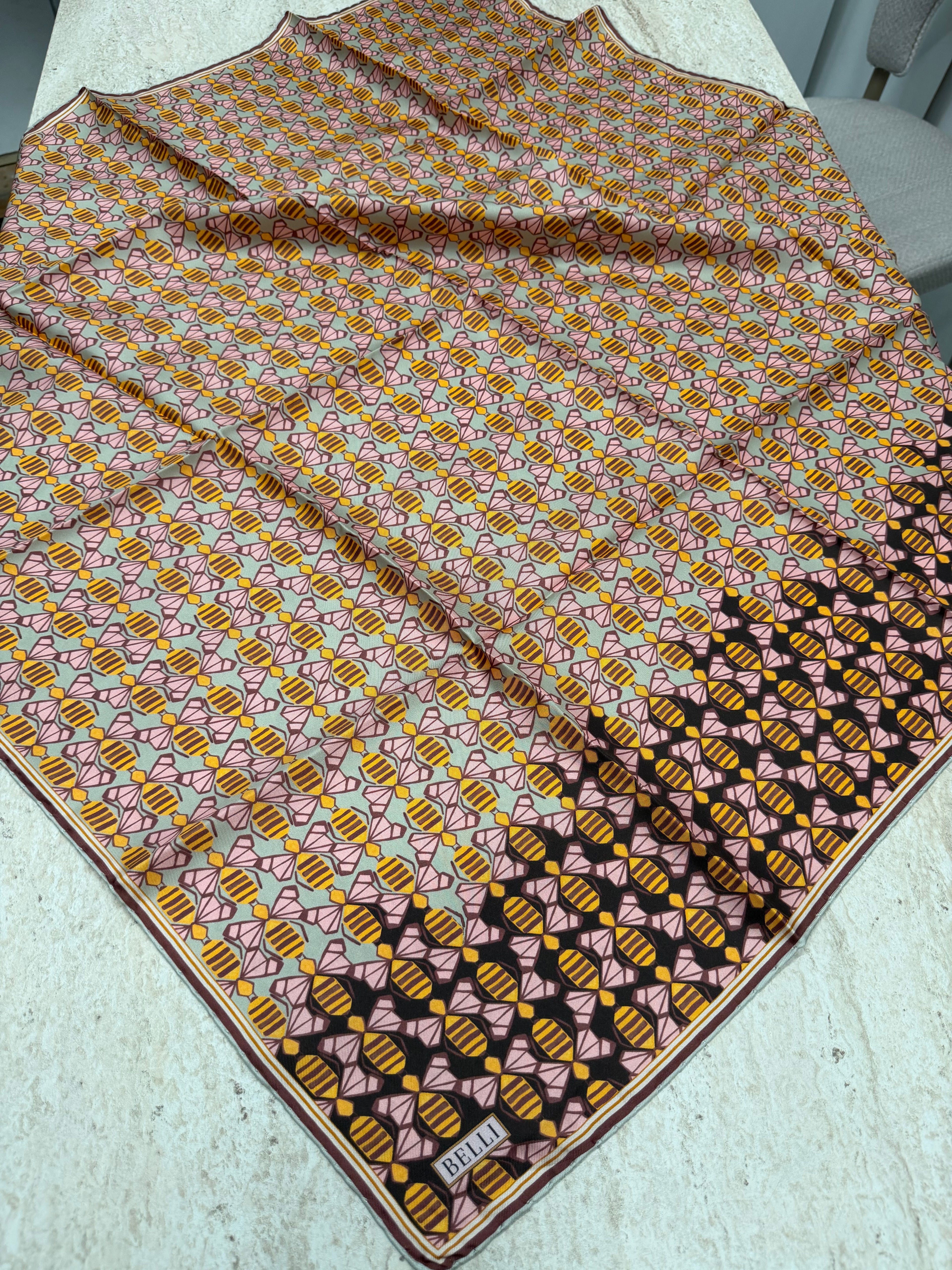 Belli'27 Kış Twill İpek Eşarp Soft Yeşil