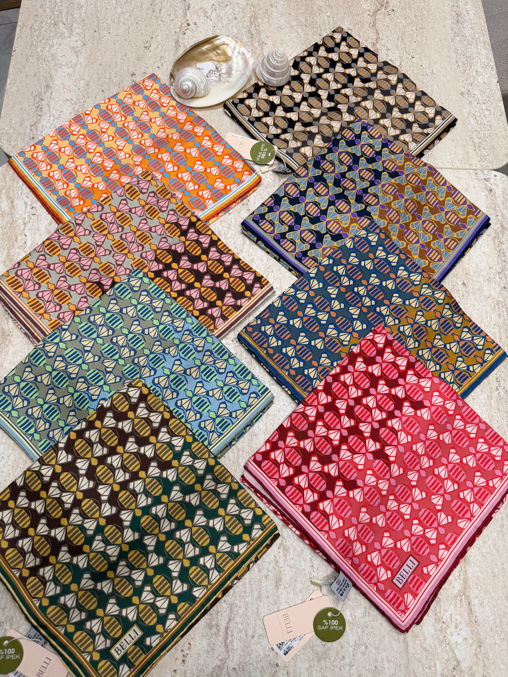 Belli'27 Kış Twill İpek Eşarp Koyu Gri