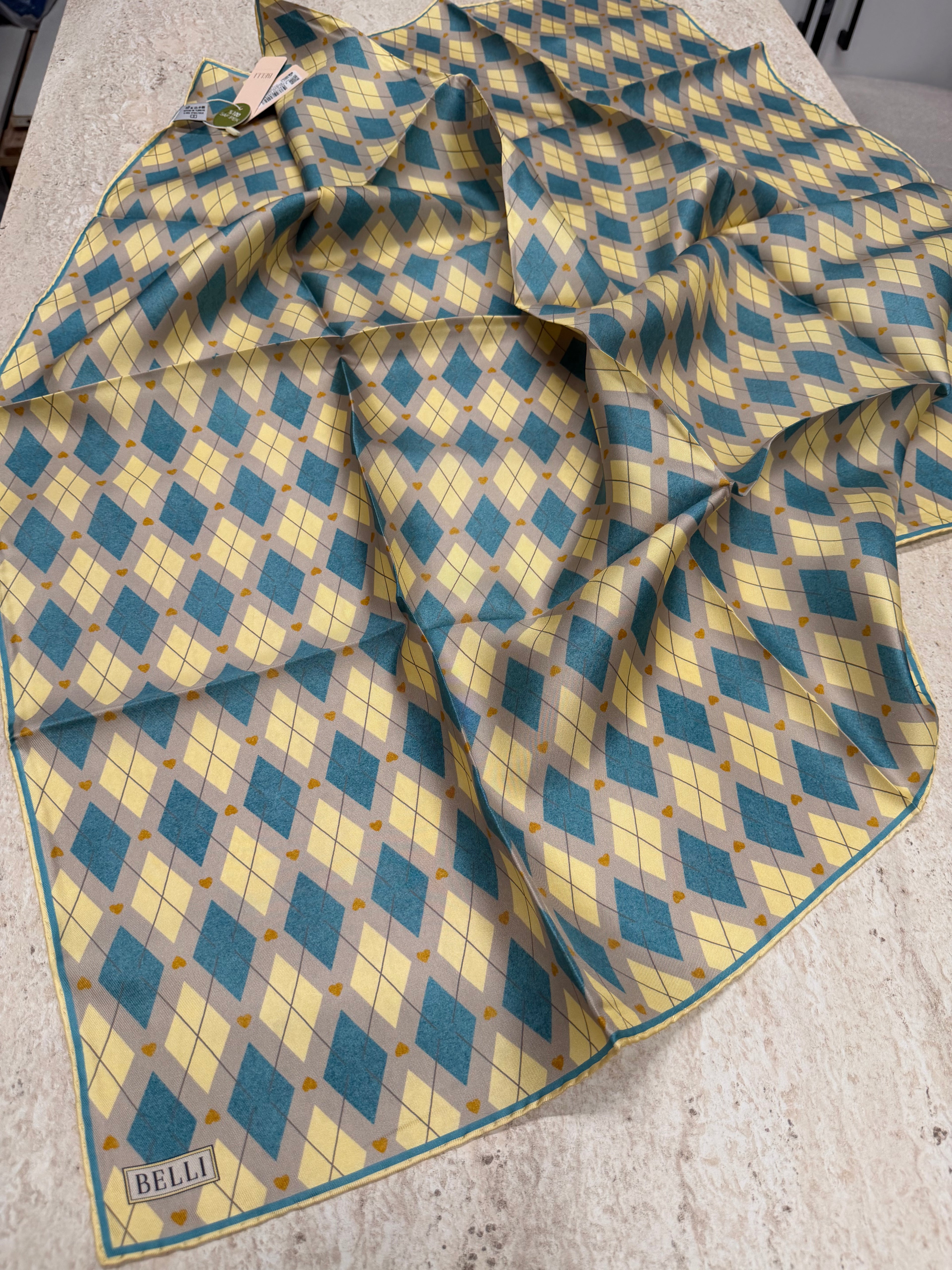 Belli '27 Kış Twill İpek Eşarp Sarı