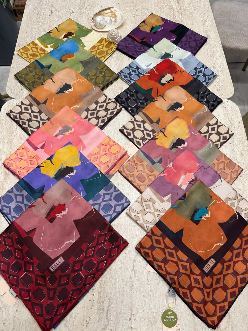 Belli '27 Kış Twill İpek Eşarp Pembe