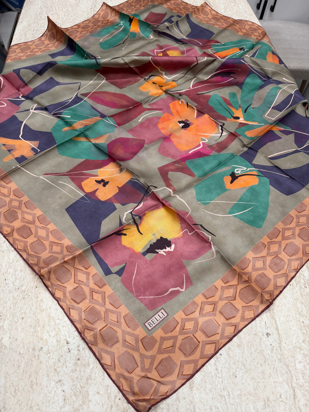 Belli '27 Kış Twill İpek Eşarp Somon