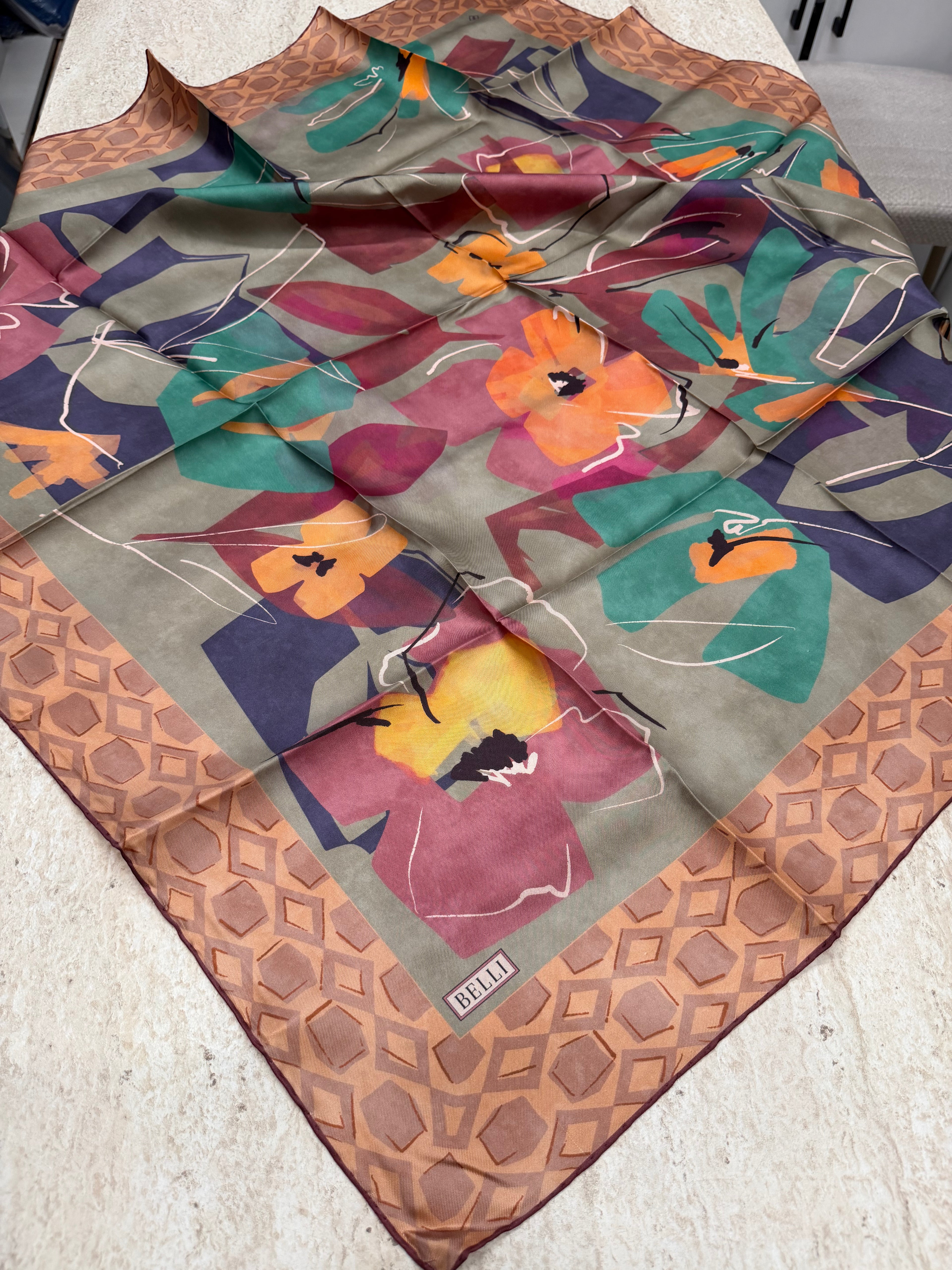 Belli '27 Kış Twill İpek Eşarp Somon