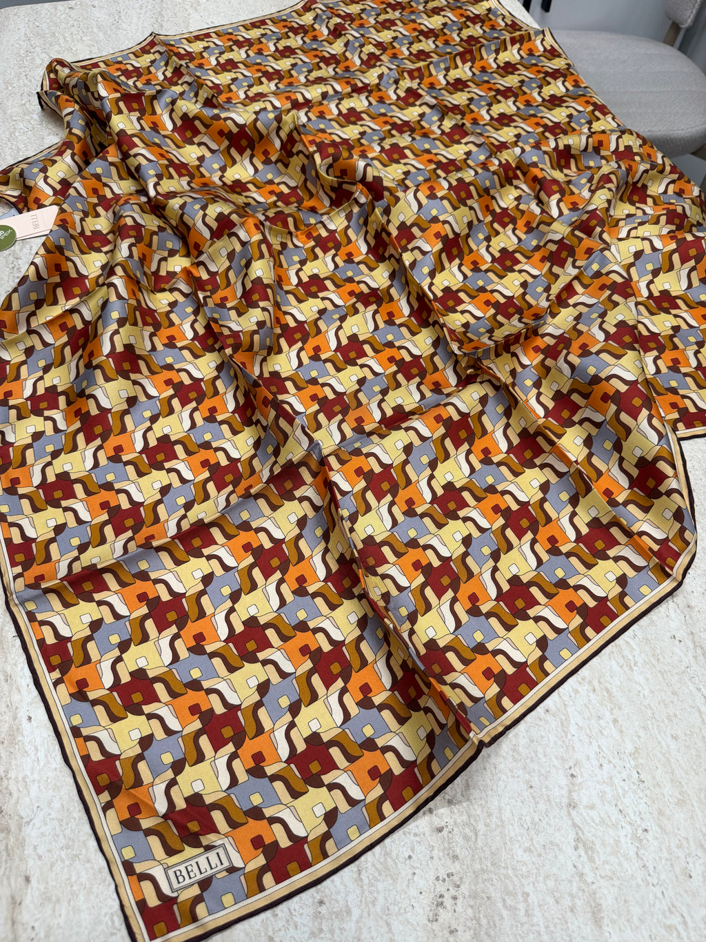 Belli'27 Kış Twill İpek Eşarp Taba