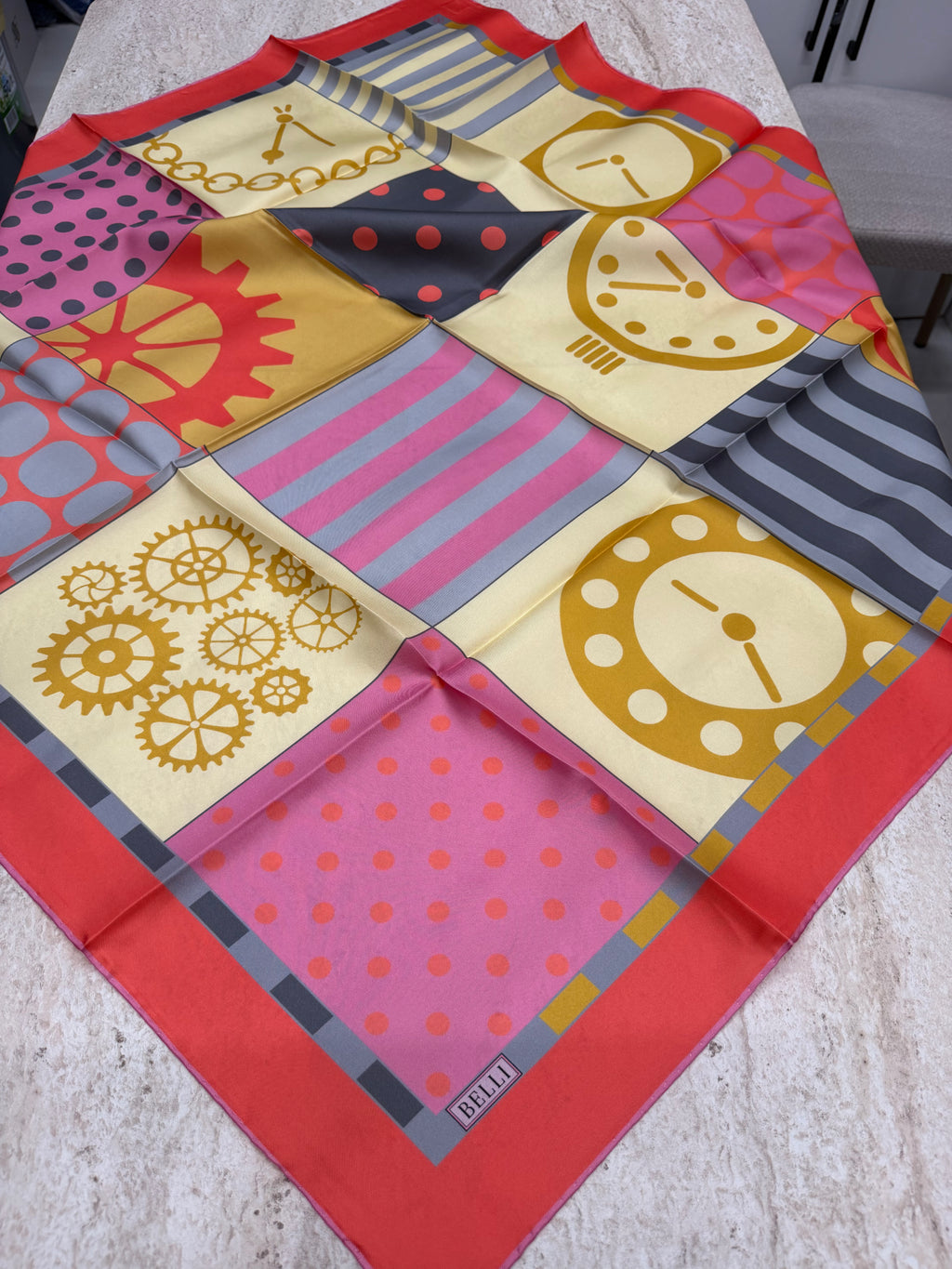 Belli'27 Kış Twill İpek Eşarp Şeker Pembe
