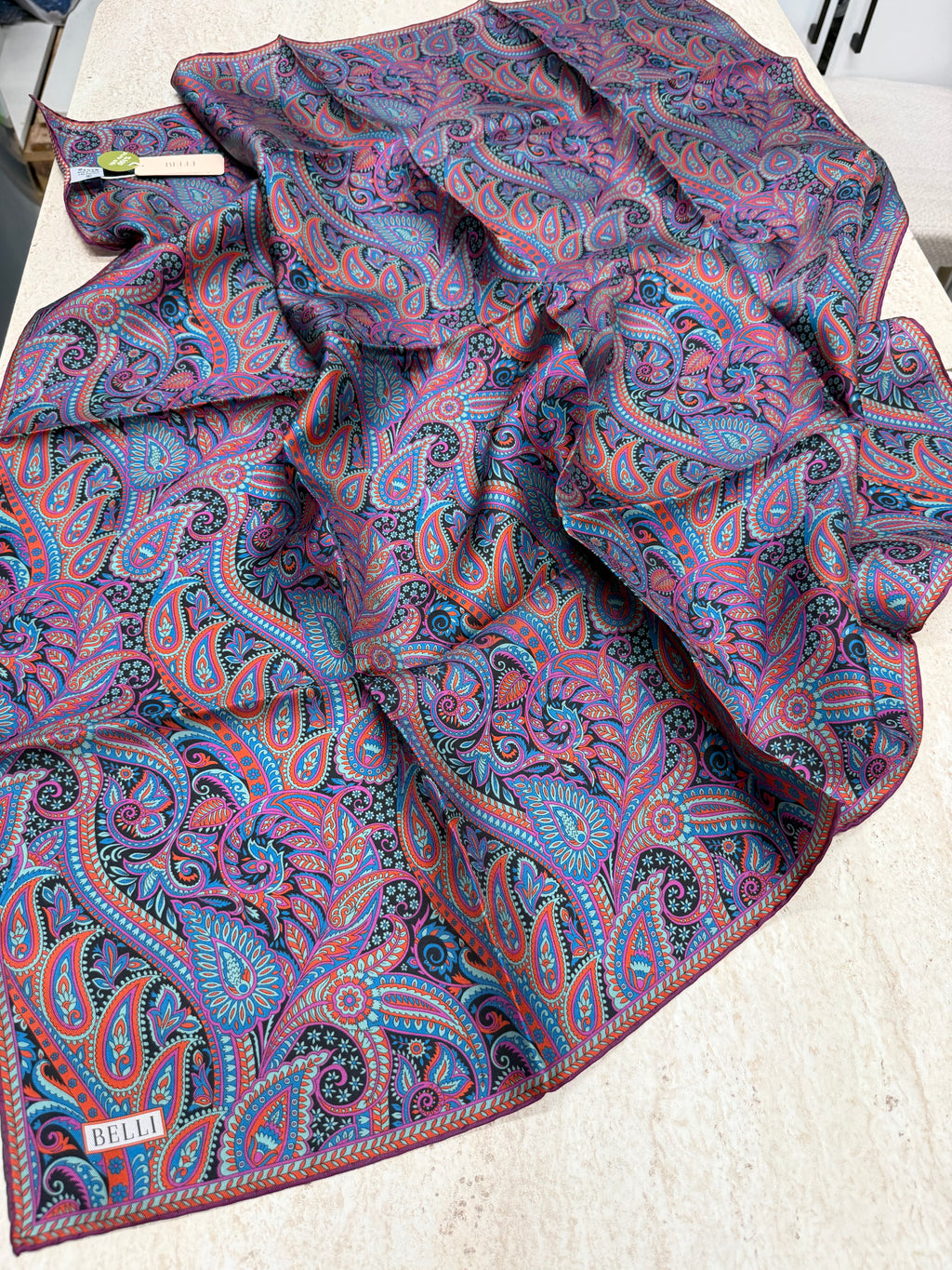 Belli '27 Kış Twill İpek Eşarp Mor