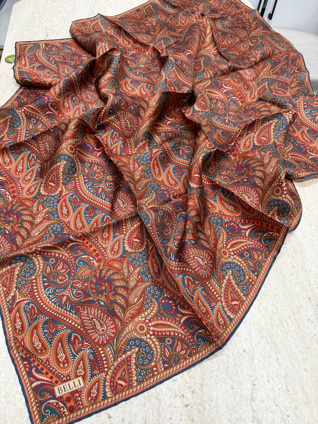Belli '27 Kış Twill İpek Eşarp Taba
