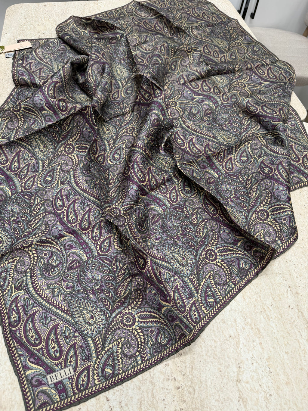 Belli '27 Kış Twill İpek Eşarp Lila