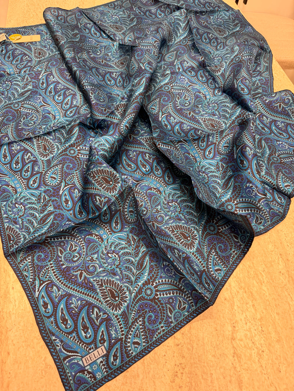 Belli '27 Kış Twill İpek Eşarp Saks