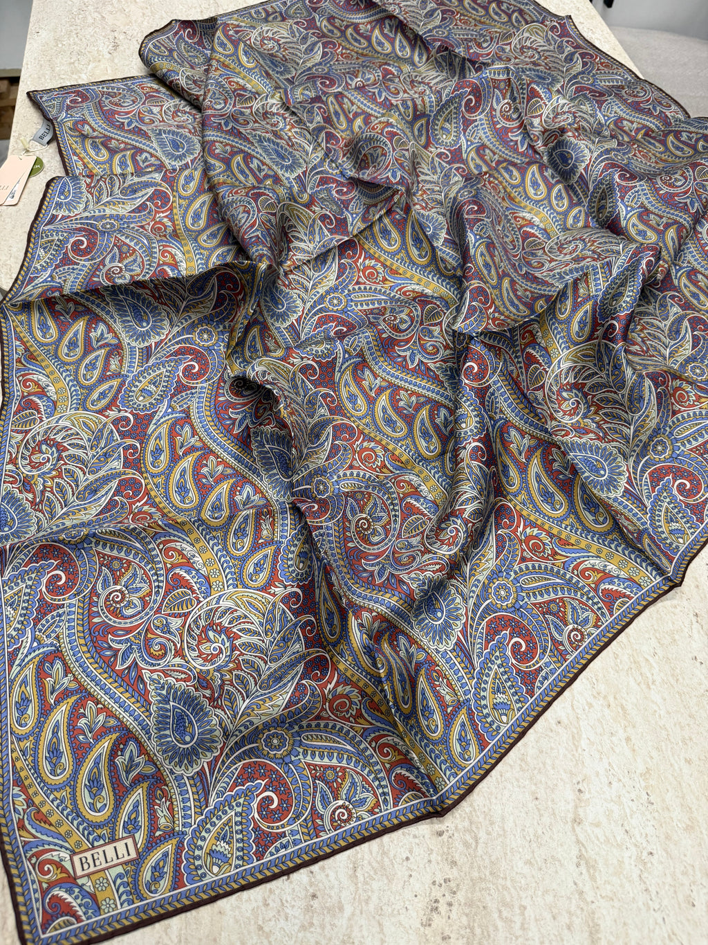 Belli '27 Kış Twill İpek Eşarp Bakır Lila