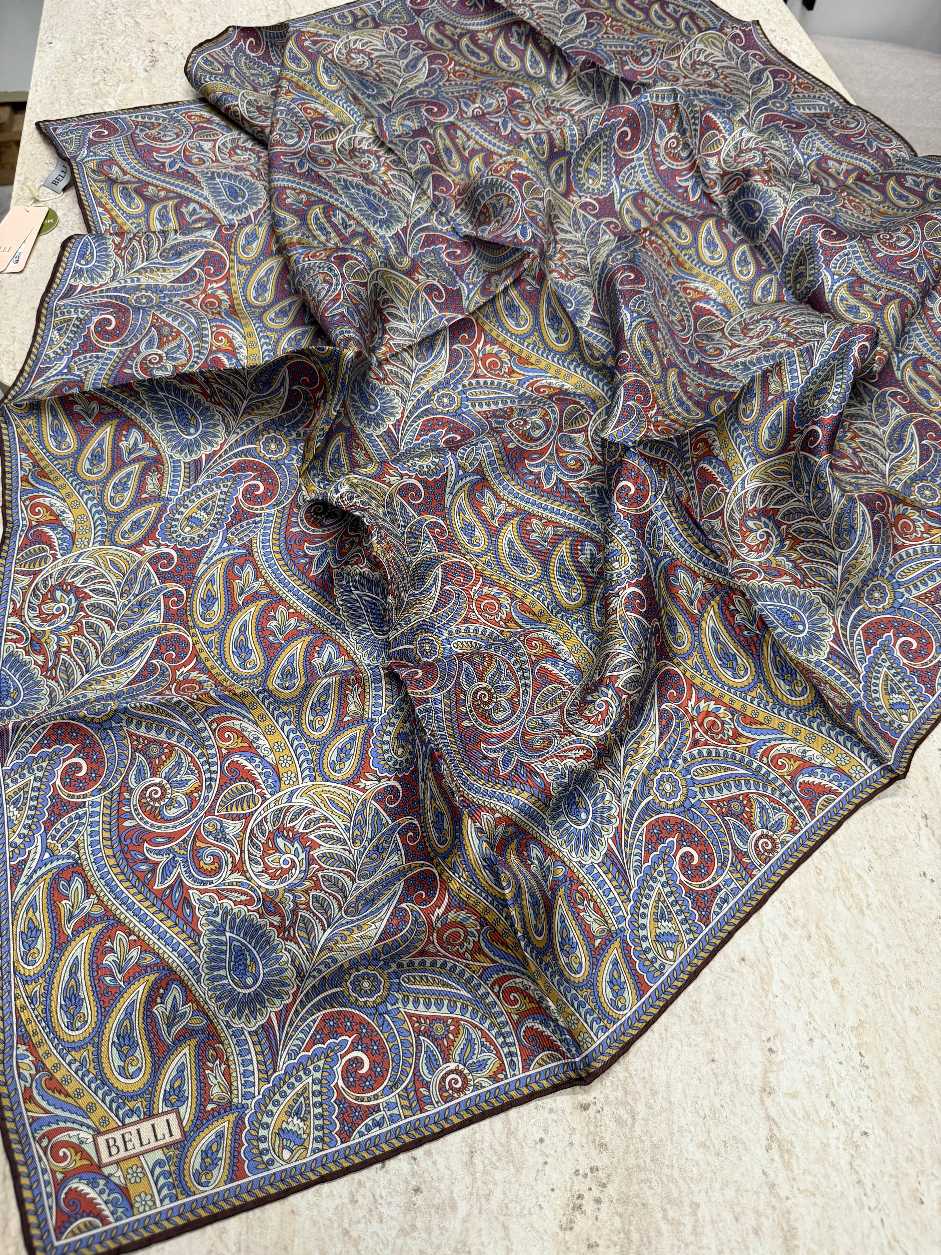 Belli '27 Kış Twill İpek Eşarp Bakır Lila