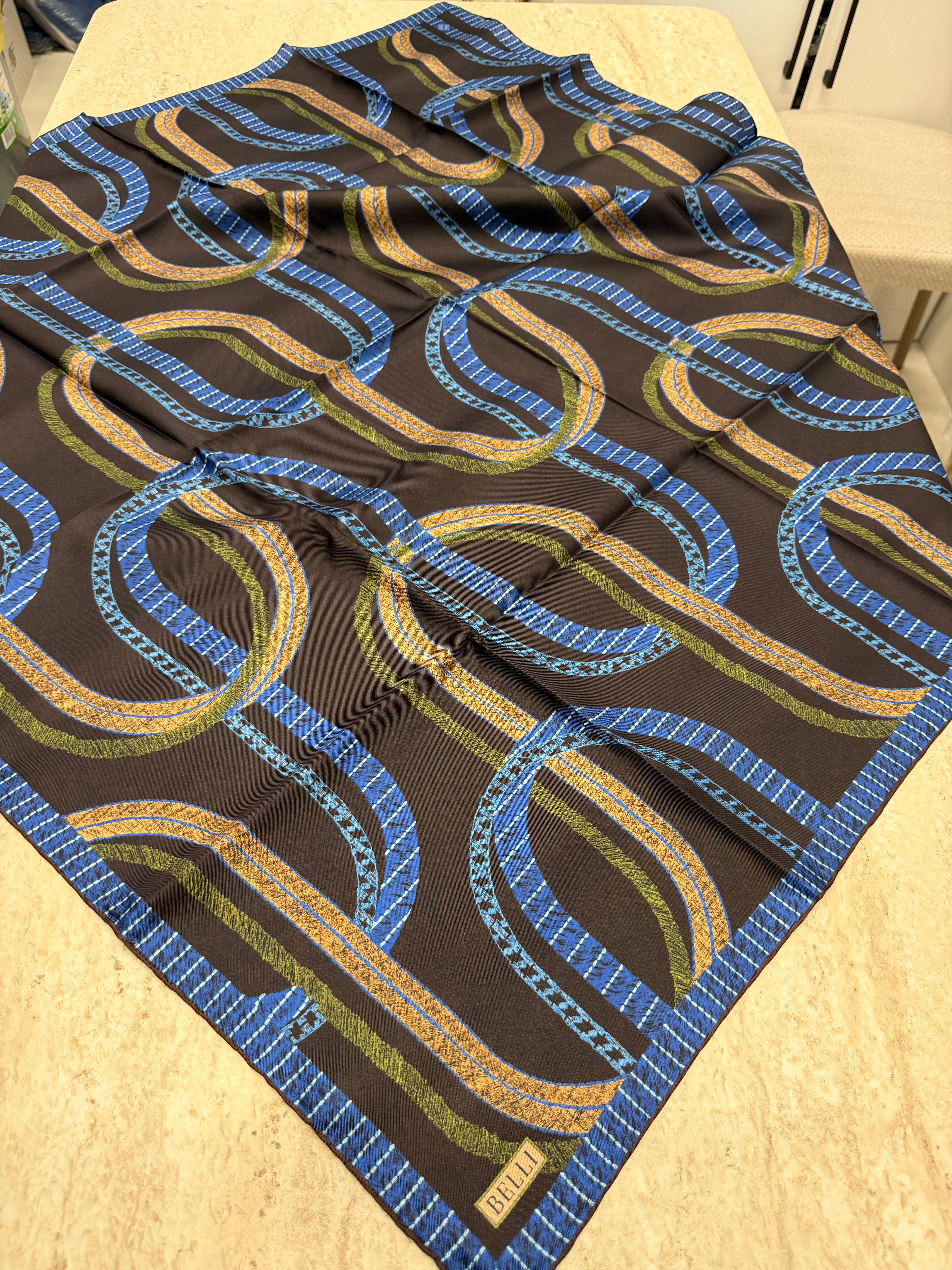 Belli '27 Kış Twill İpek Eşarp Acı Kahve