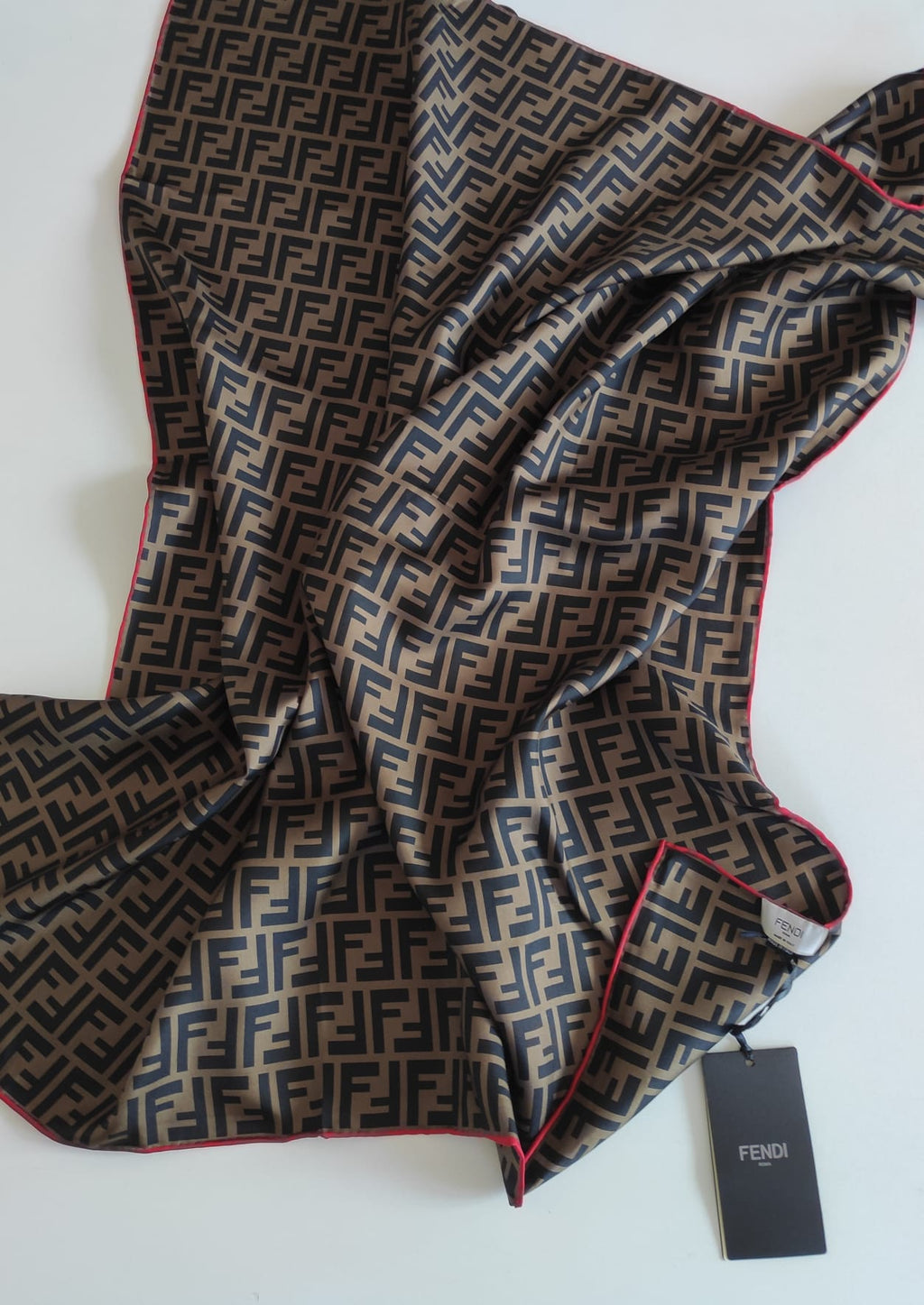 İthal Twill İpek Eşarp Acı Kahve Kırmızı