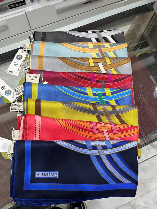 Armine Nostalji Twill İpek Eşarp Siyah